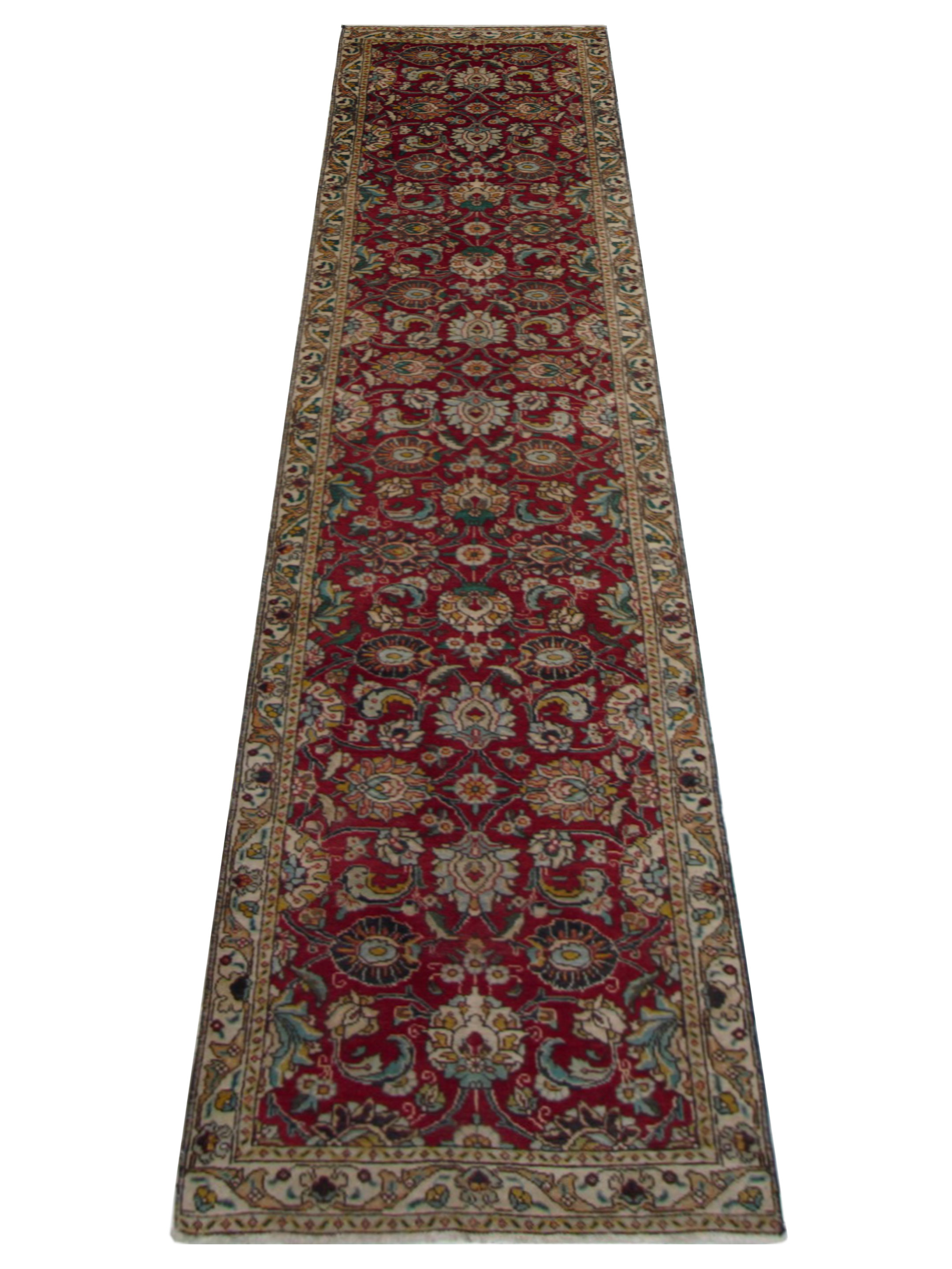 Tabriz Hand Knotted Red 3x13 - Image 2 of 5