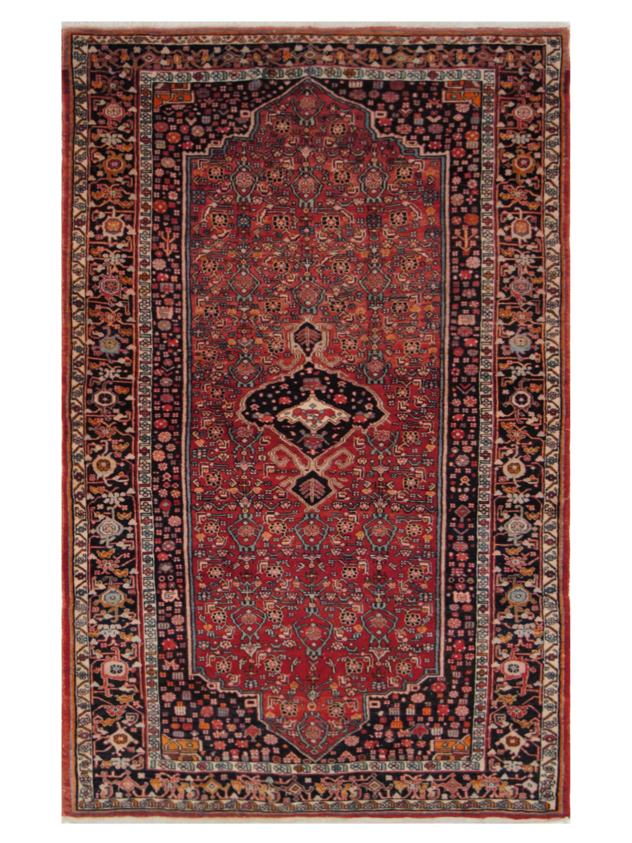 Bijar Hand Knotted Red 5x8