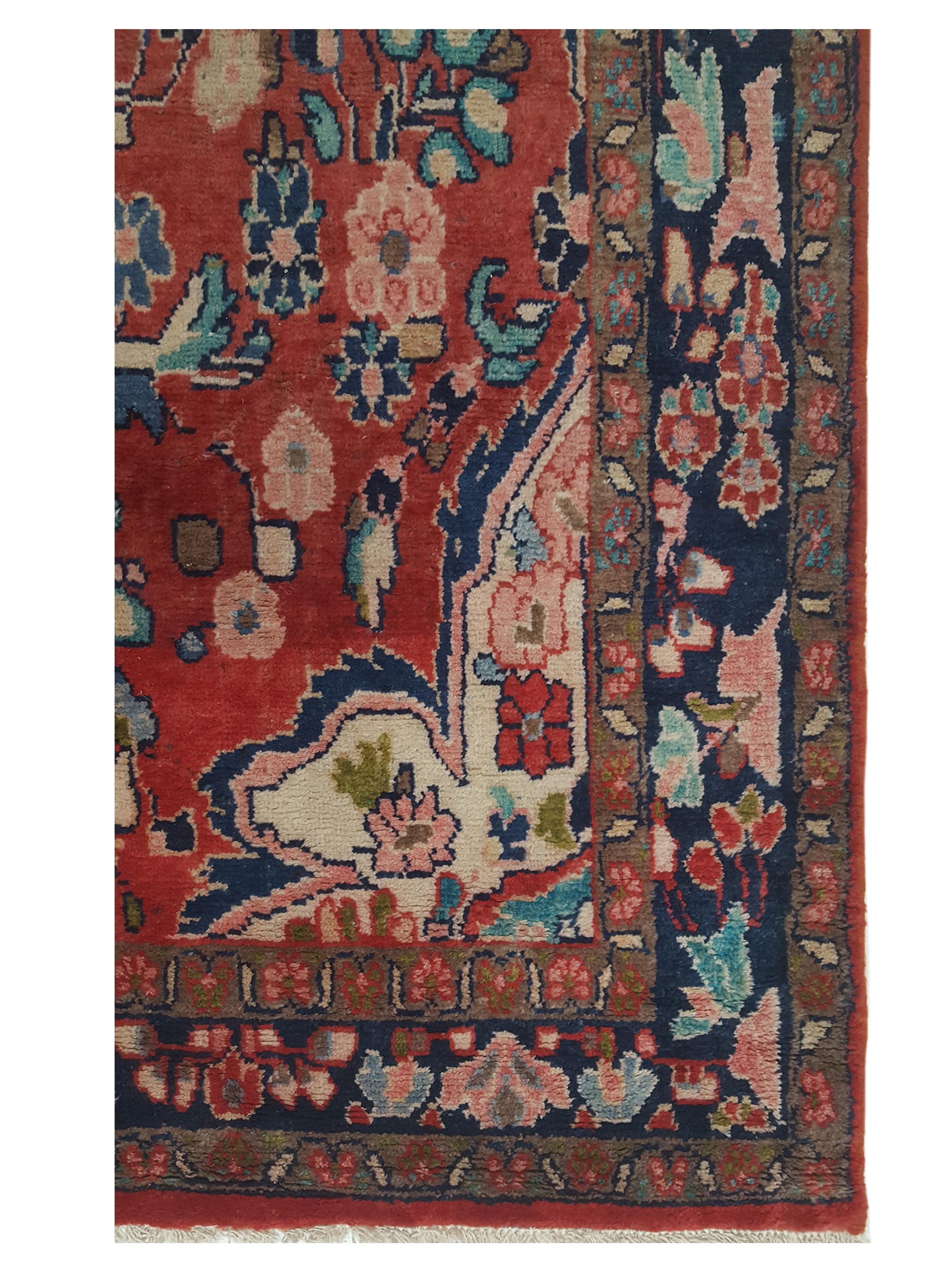 Mahal Hand Knotted Red 5x13 - Image 3 of 5