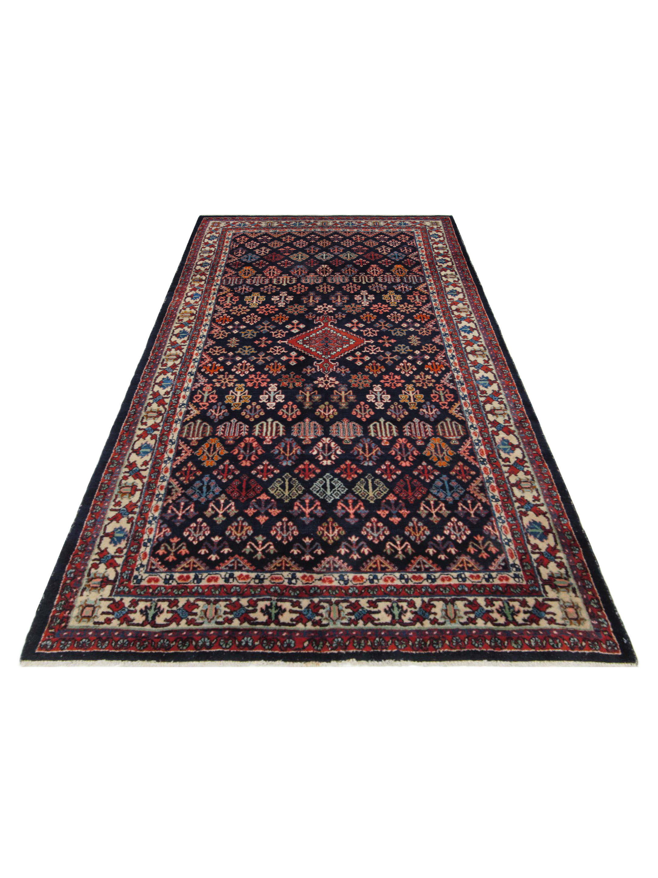 Joshaghan Hand Knotted Navy 5x10 - Image 2 of 5