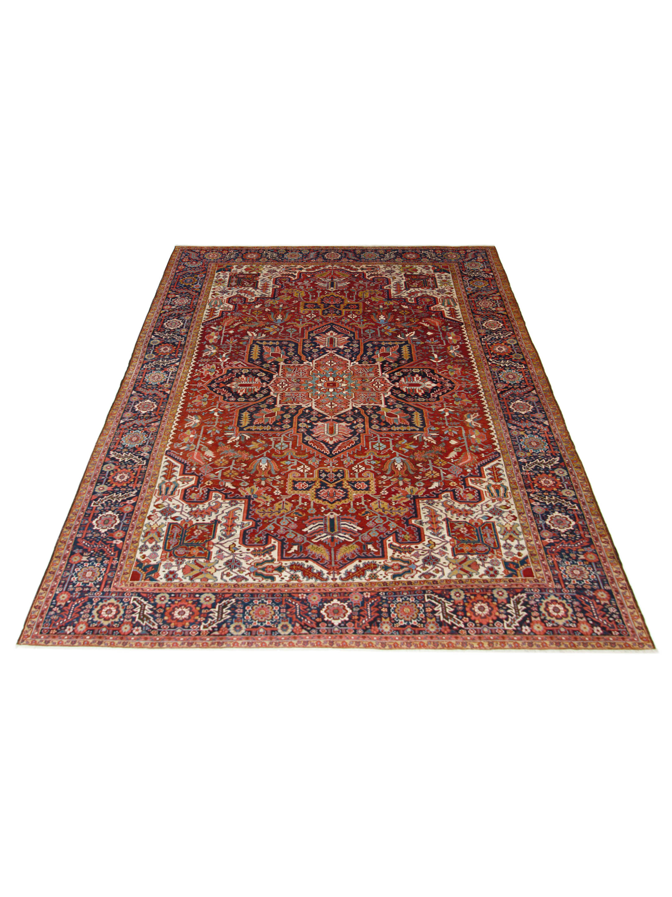 Antique Heriz Navy 10x13 - Image 2 of 5
