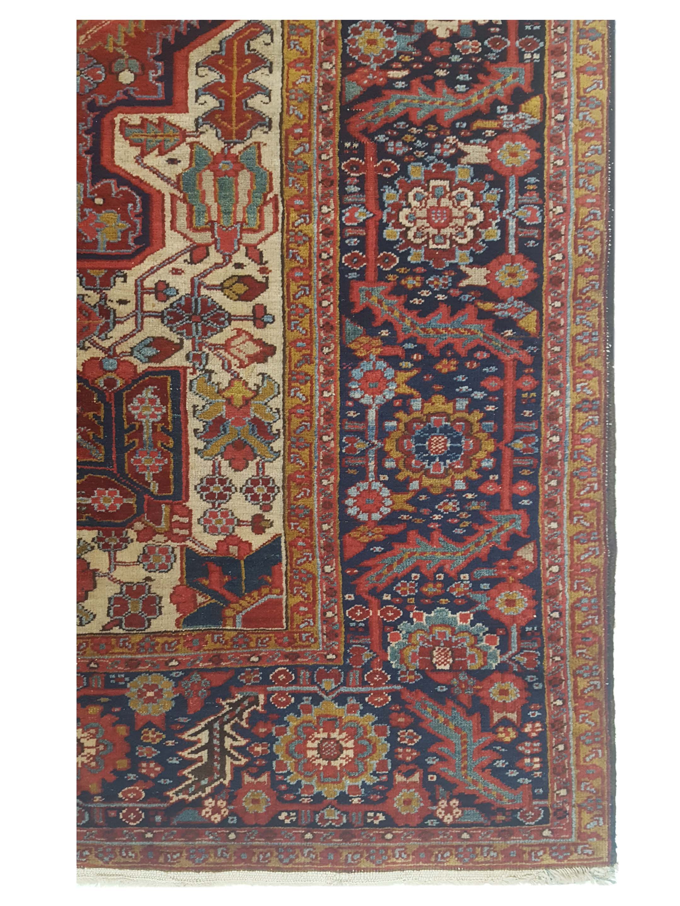 Antique Heriz Navy 10x13 - Image 3 of 5