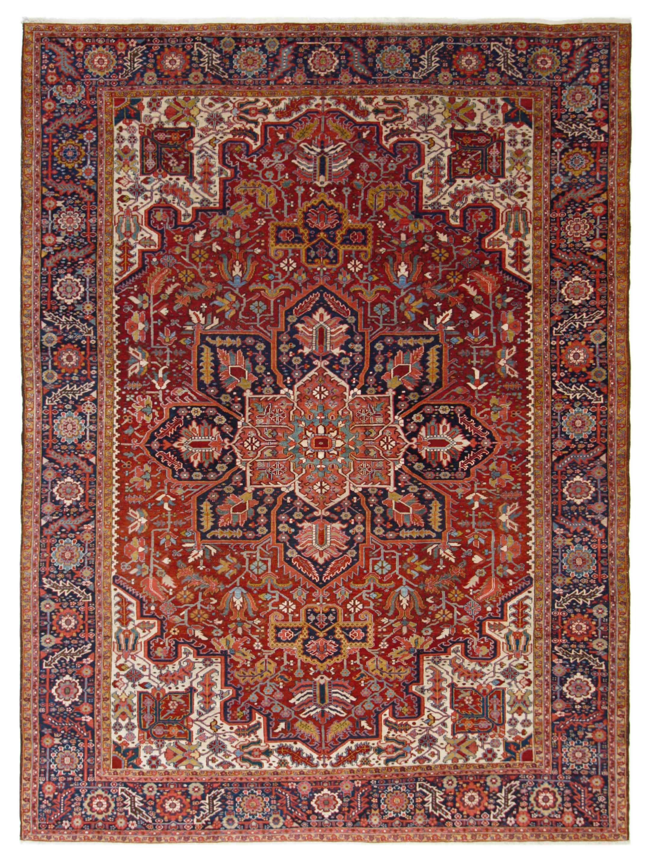 Antique Heriz Navy 10x13