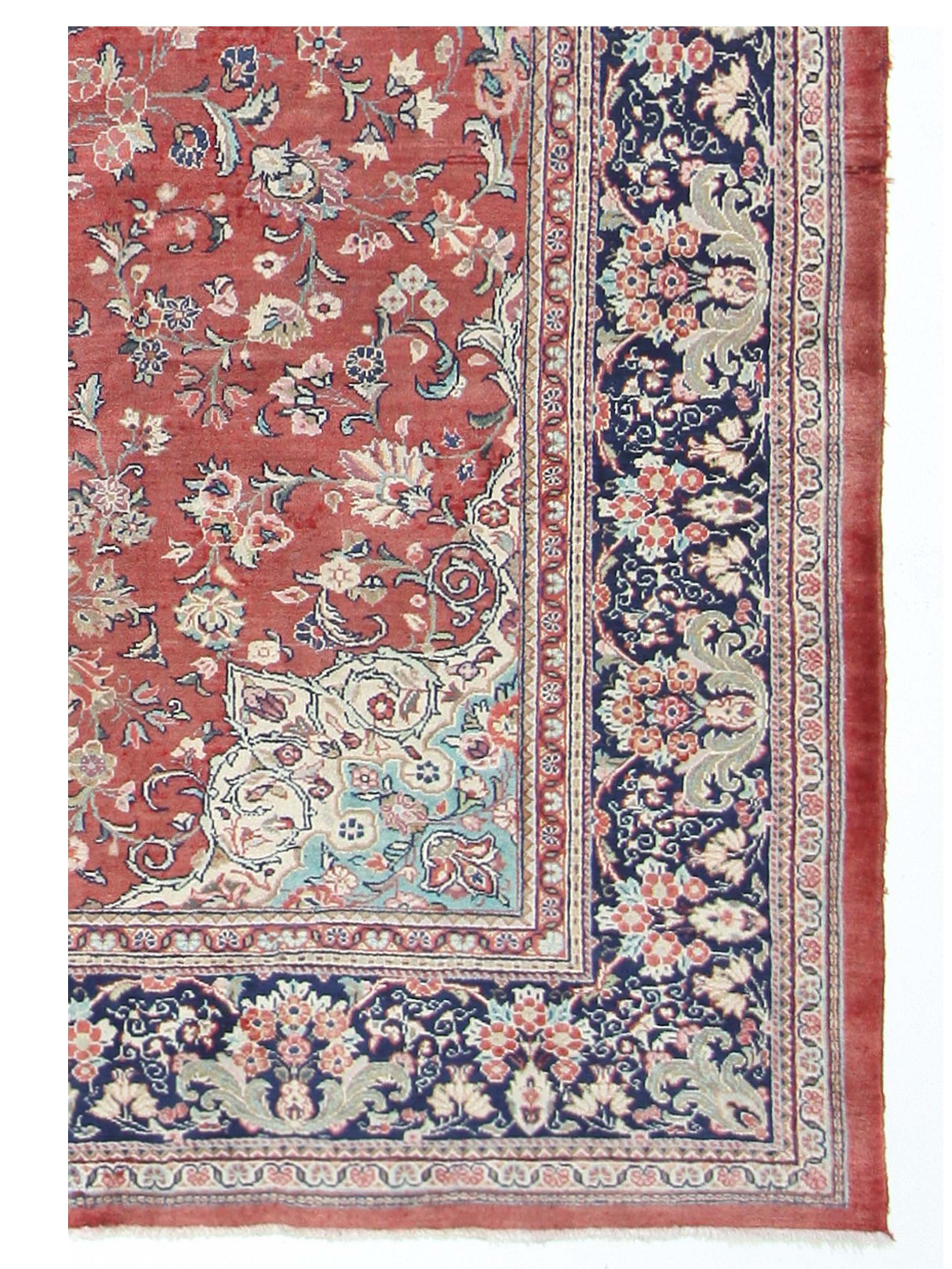 Sarouk Mahal Hand Knotted Blue 10x14 - Image 3 of 5