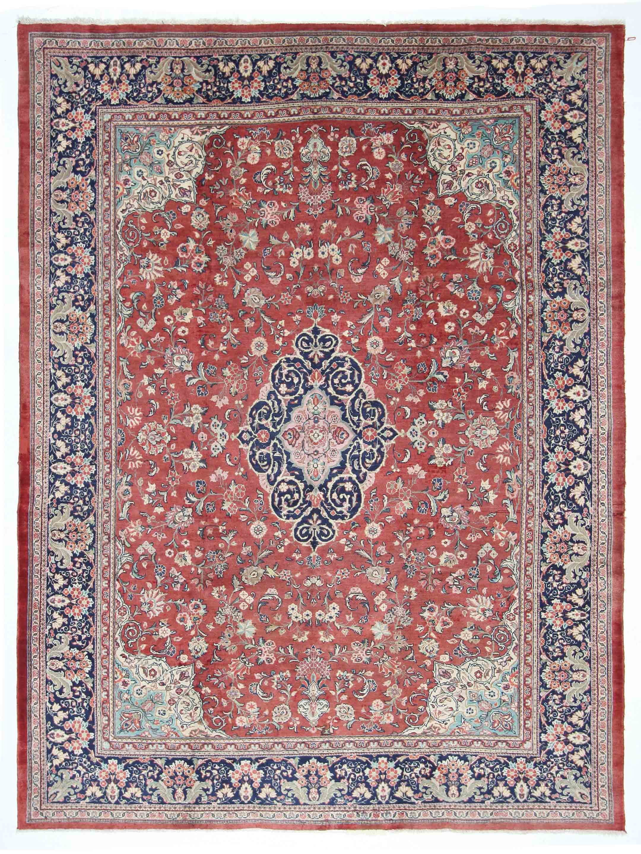 Sarouk Mahal Hand Knotted Blue 10x14