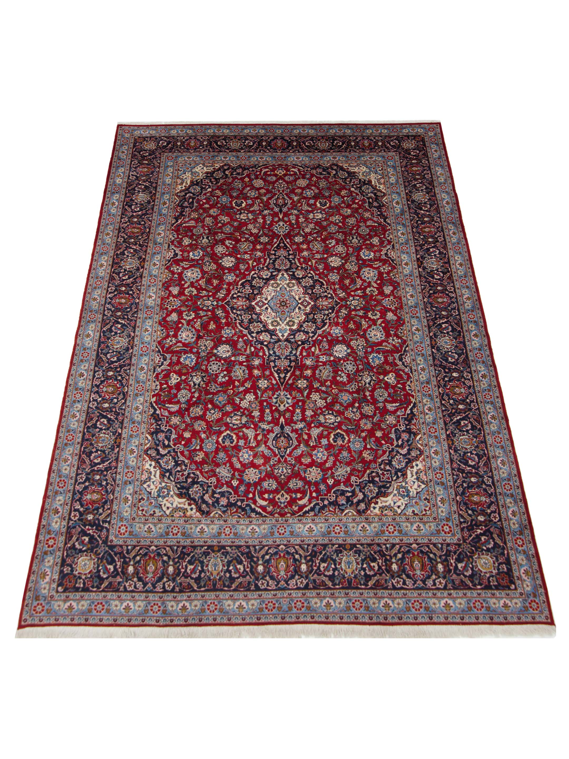 Kashan Hand Knotted Red 9x13 - Image 2 of 5