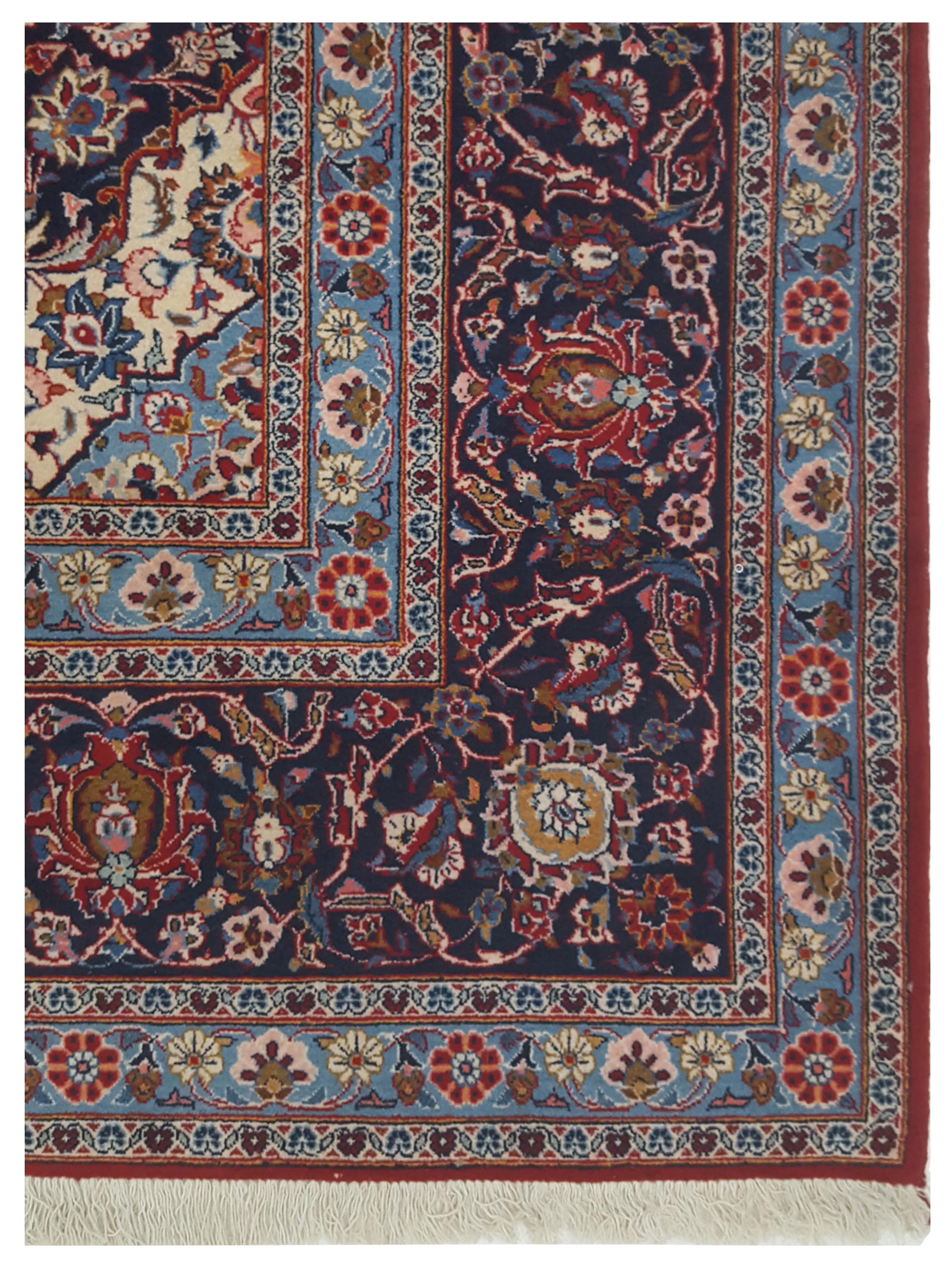 Kashan Hand Knotted Red 9x13 - Image 4 of 5
