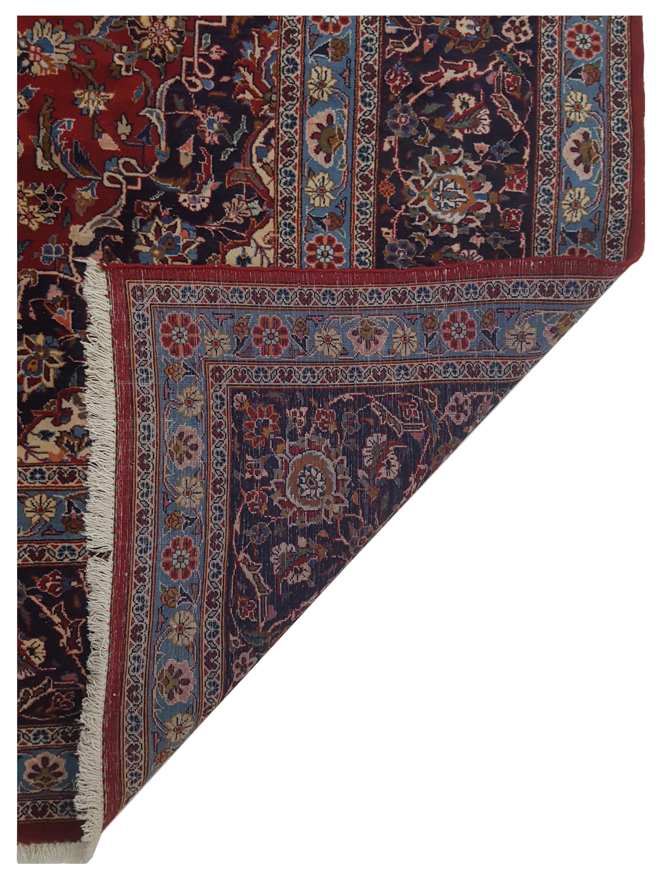 Kashan Hand Knotted Red 9x13 - Image 5 of 5