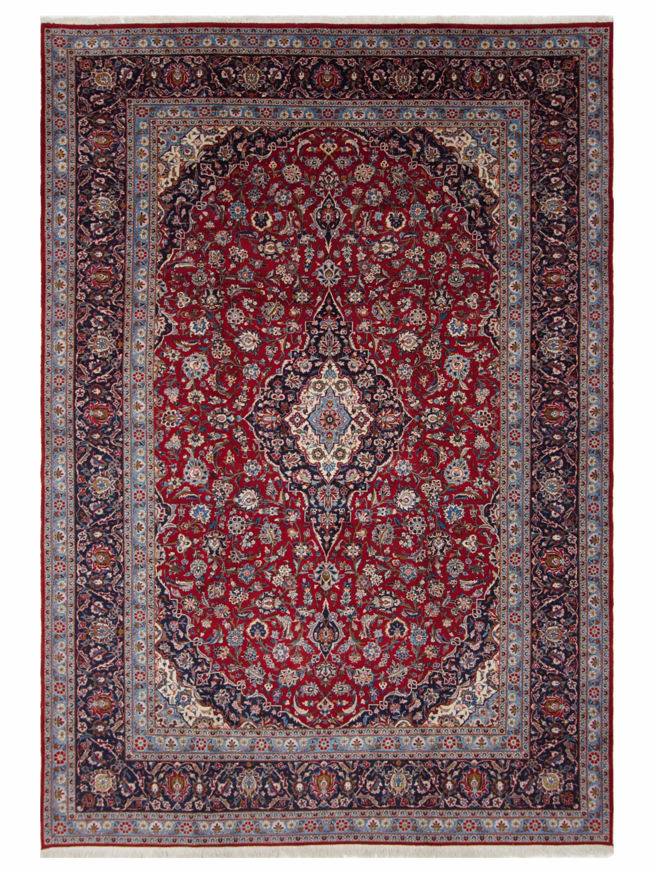 Kashan Hand Knotted Red 9x13