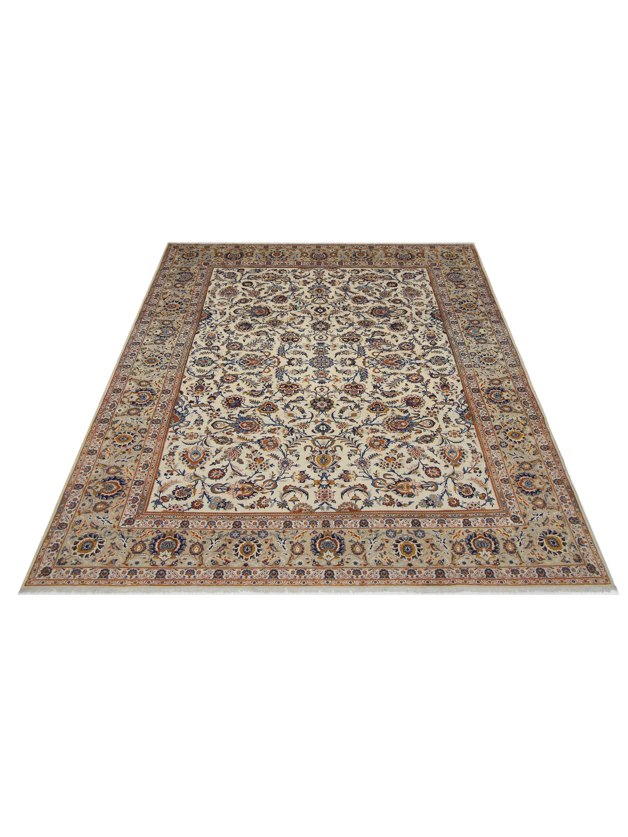 Kashan Hand Knotted Beige 9x13 - Image 2 of 5