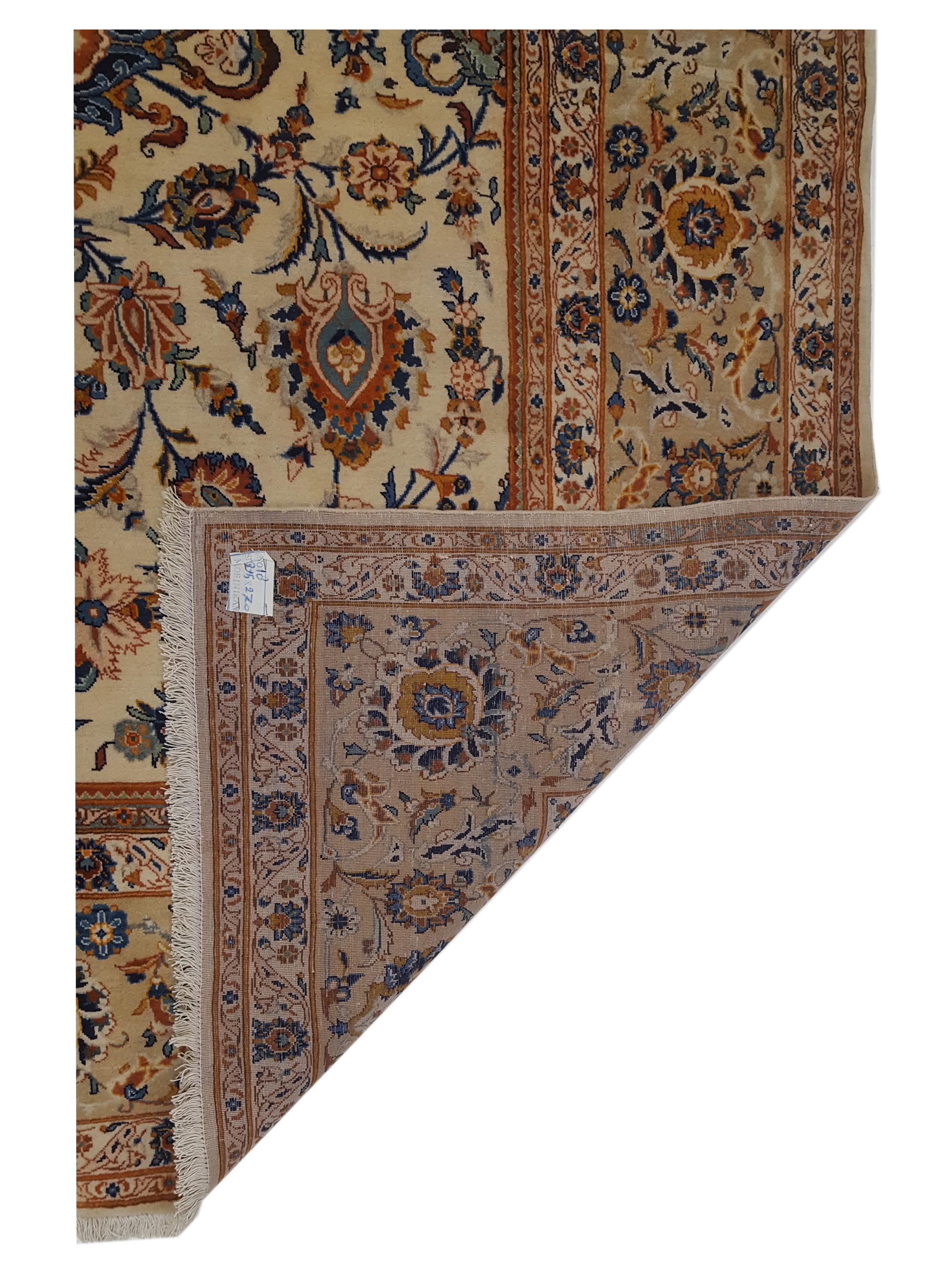 Kashan Hand Knotted Beige 9x13 - Image 5 of 5