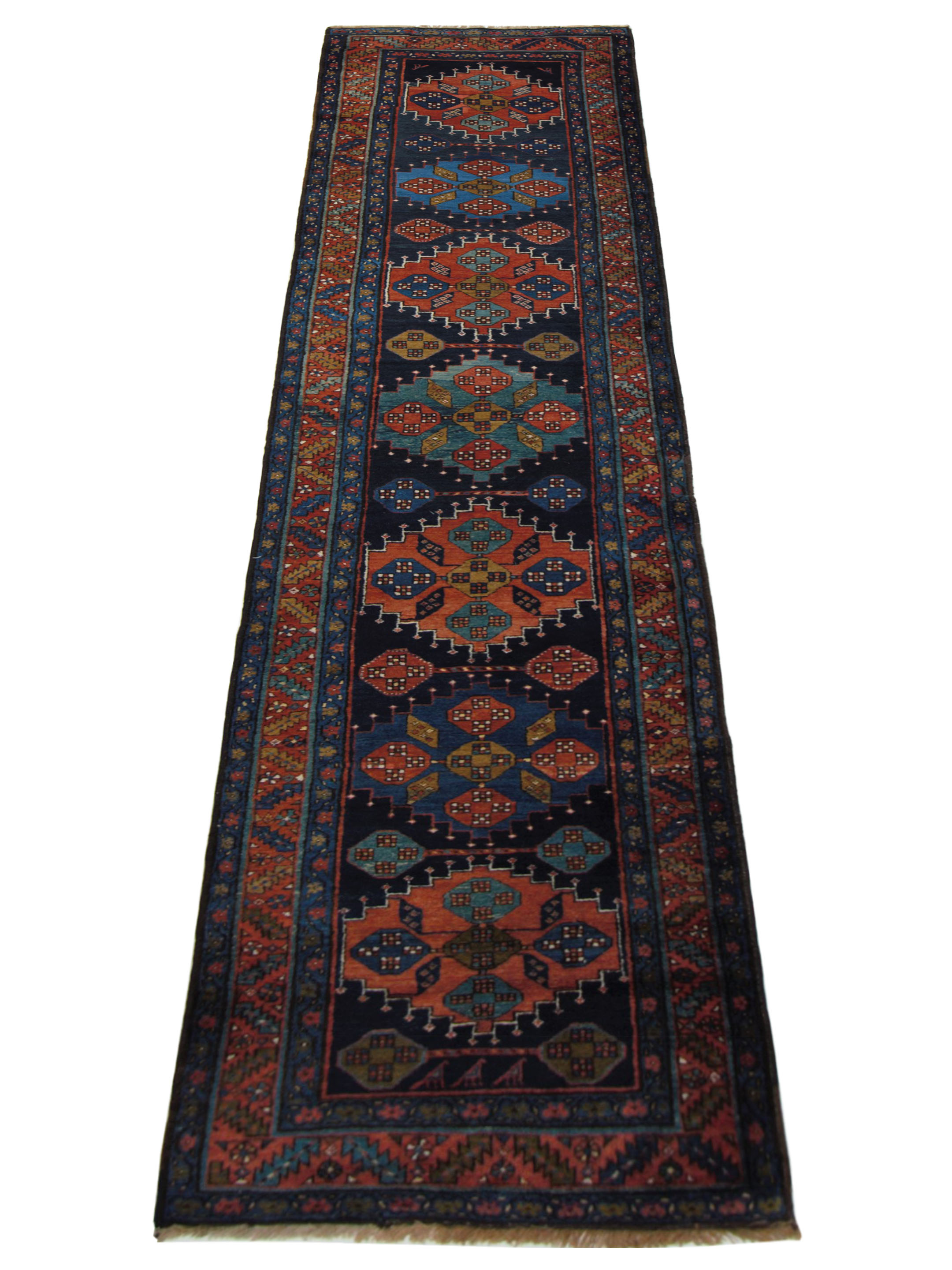 Azerbaijan Hand Knotted Navy 4x15 - Image 2 of 5