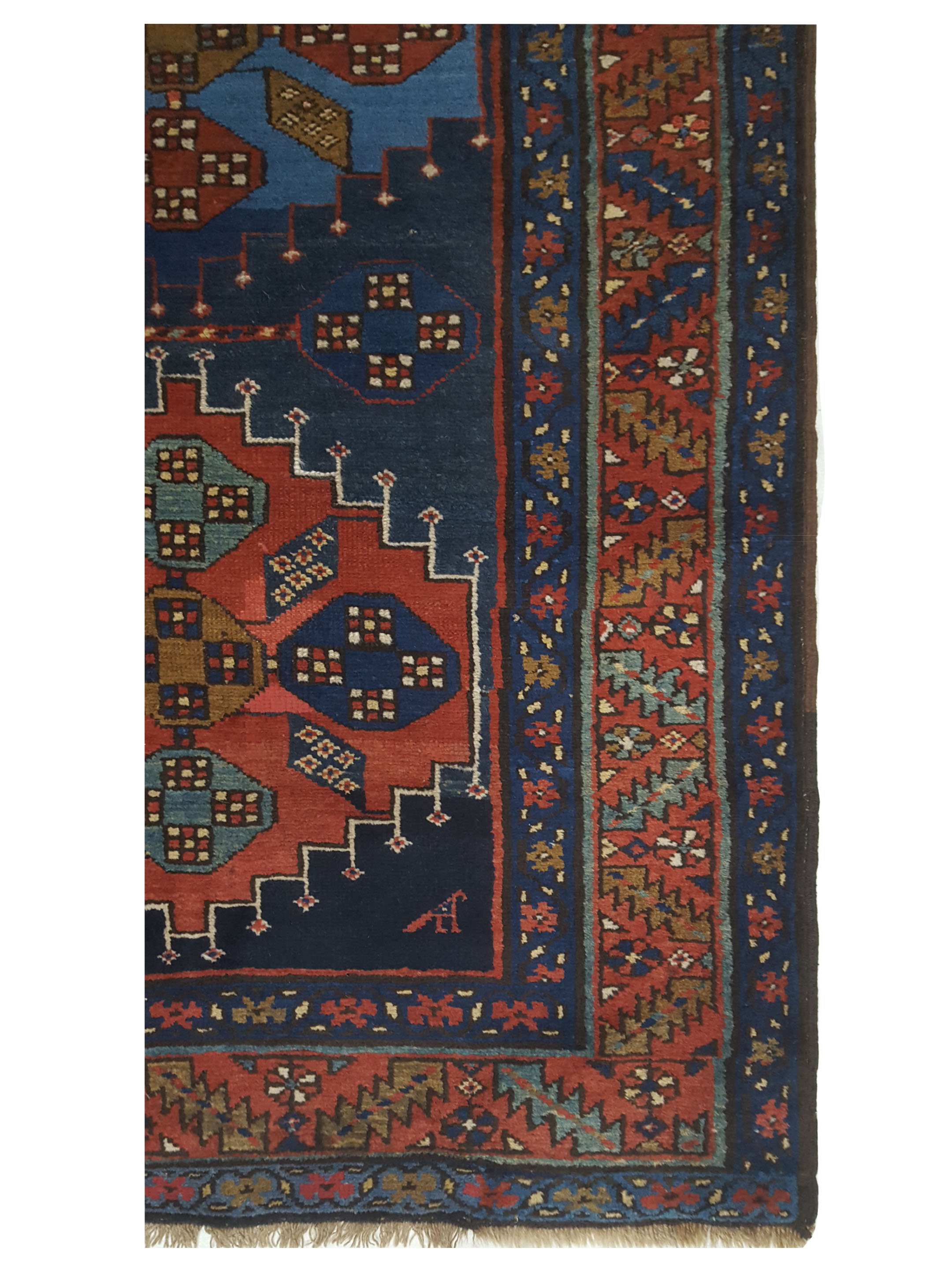 Azerbaijan Hand Knotted Navy 4x15 - Image 4 of 5