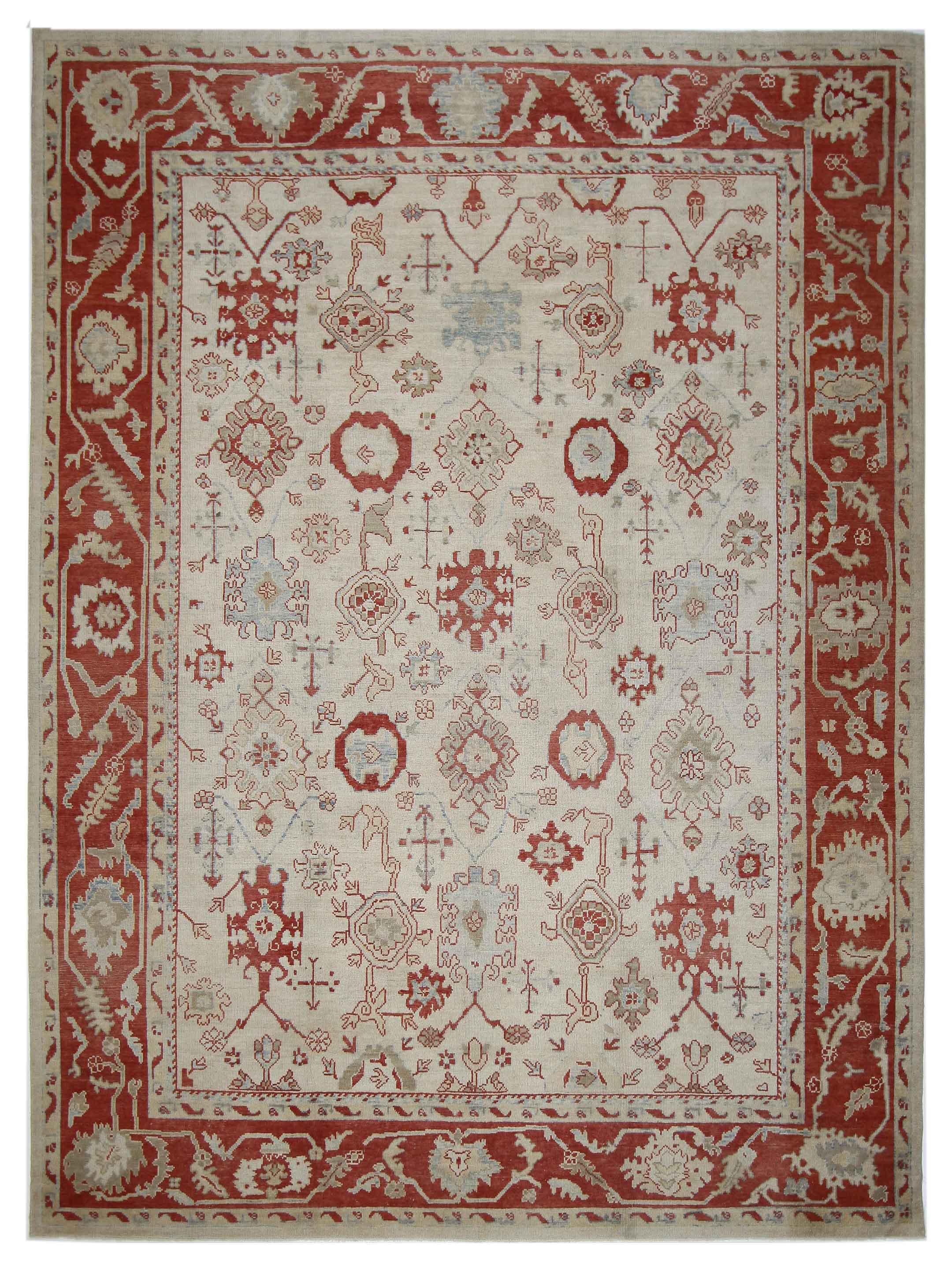 Ushak TR Hand Knotted Beige 10x14