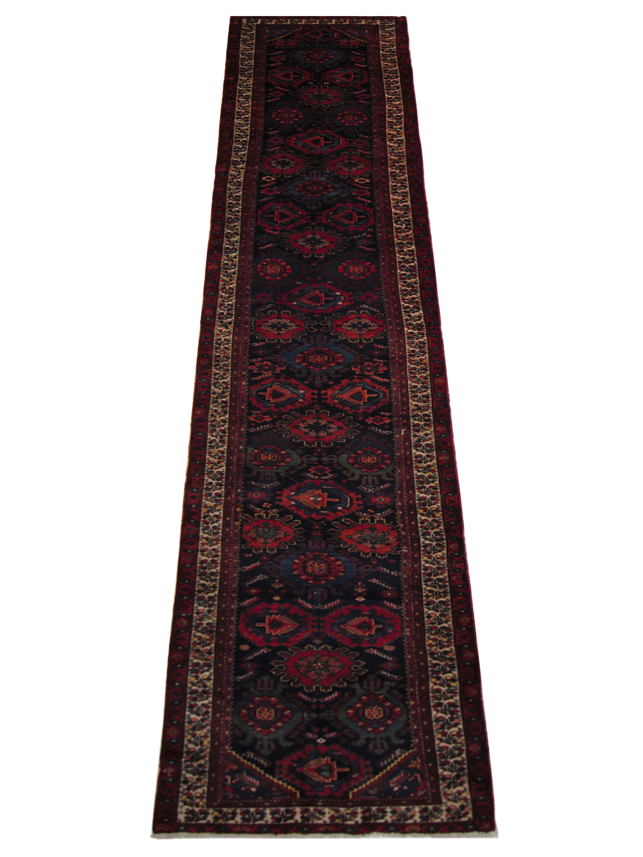 Malayer Hand Knotted Navy 3x17 - Image 2 of 5