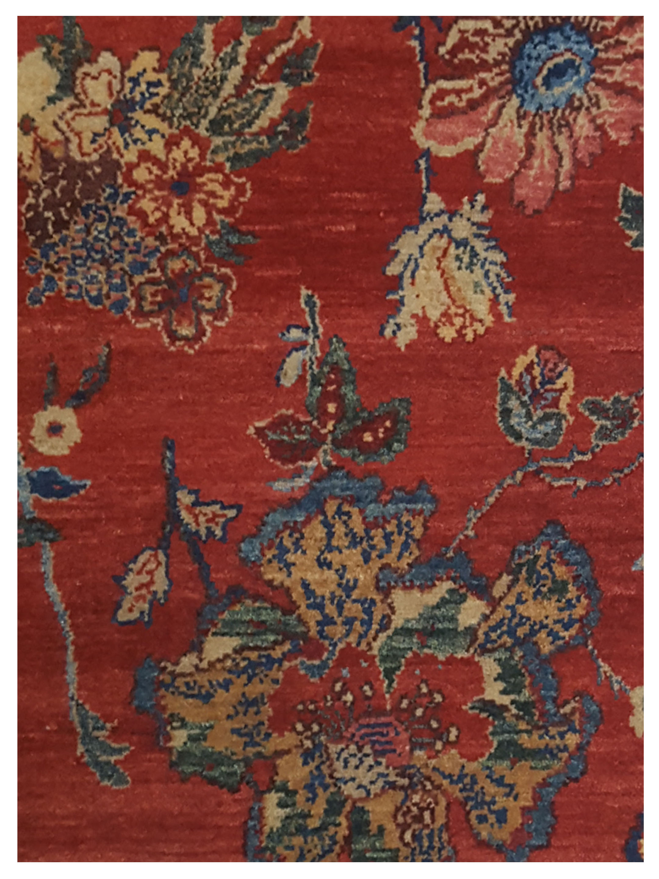 Senneh Hand Knotted Red 7x8 - Image 3 of 5
