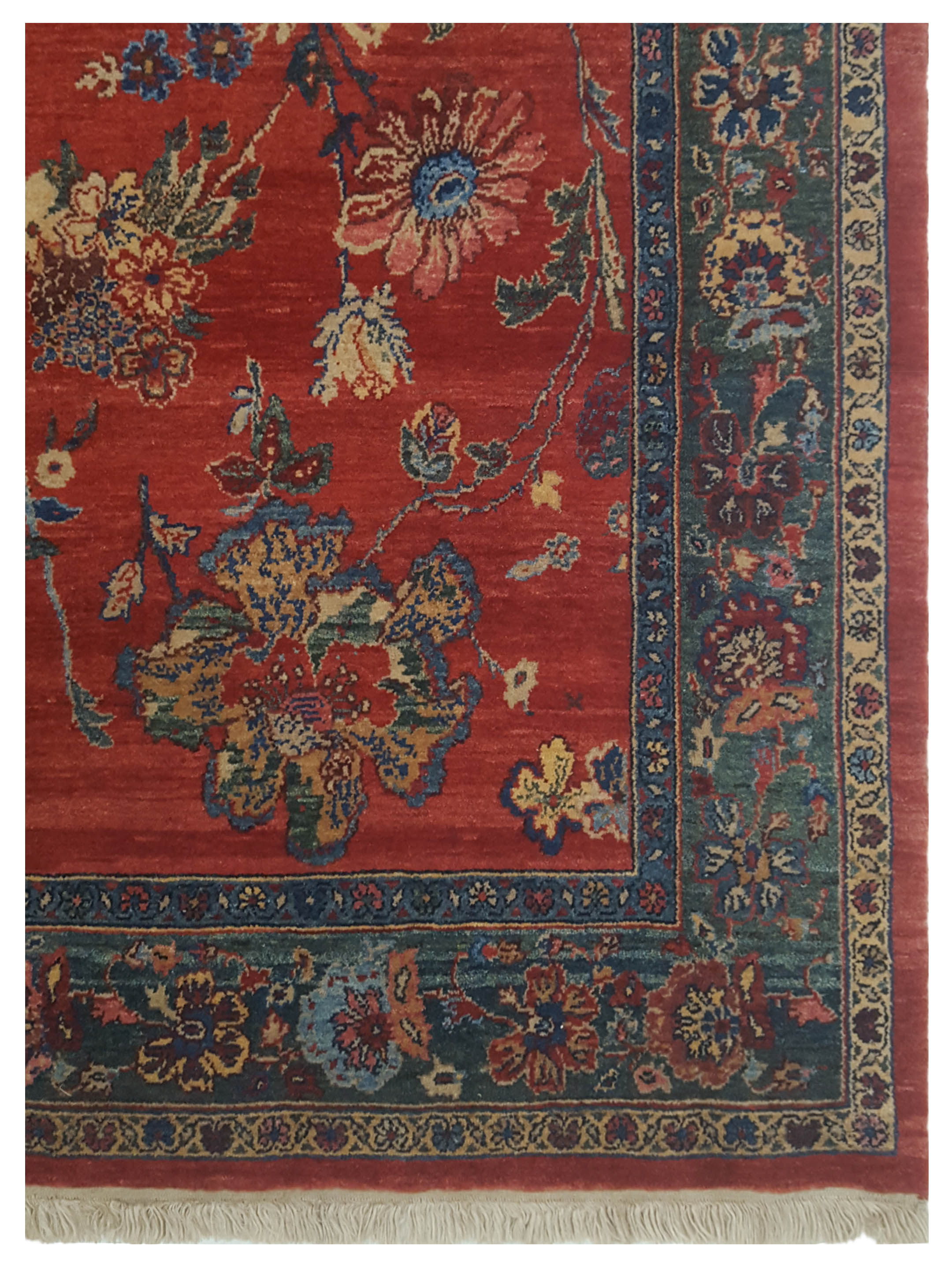 Senneh Hand Knotted Red 7x8 - Image 4 of 5