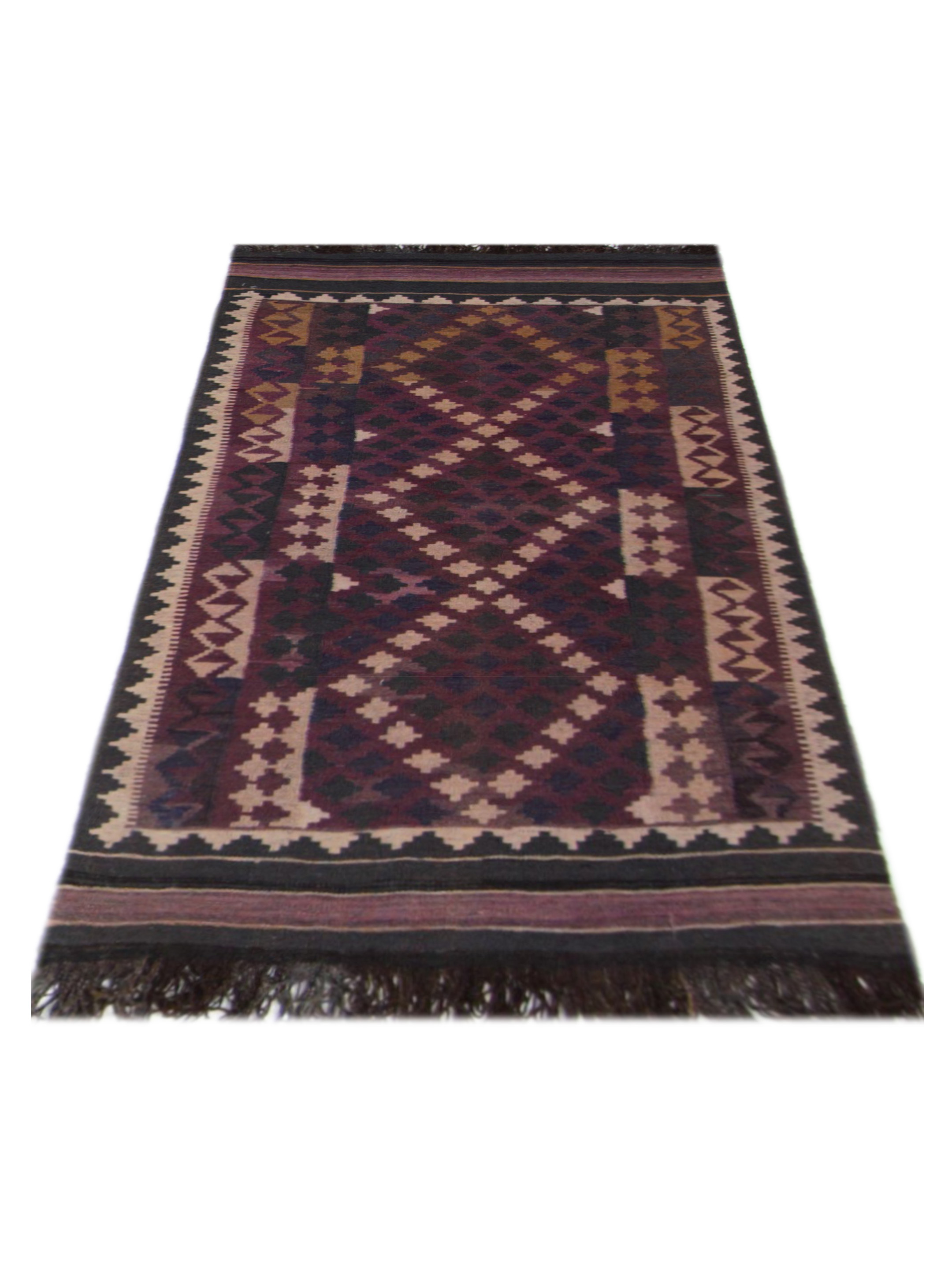 Kilim Maimana Flatweave Black 3x6 - Image 2 of 5