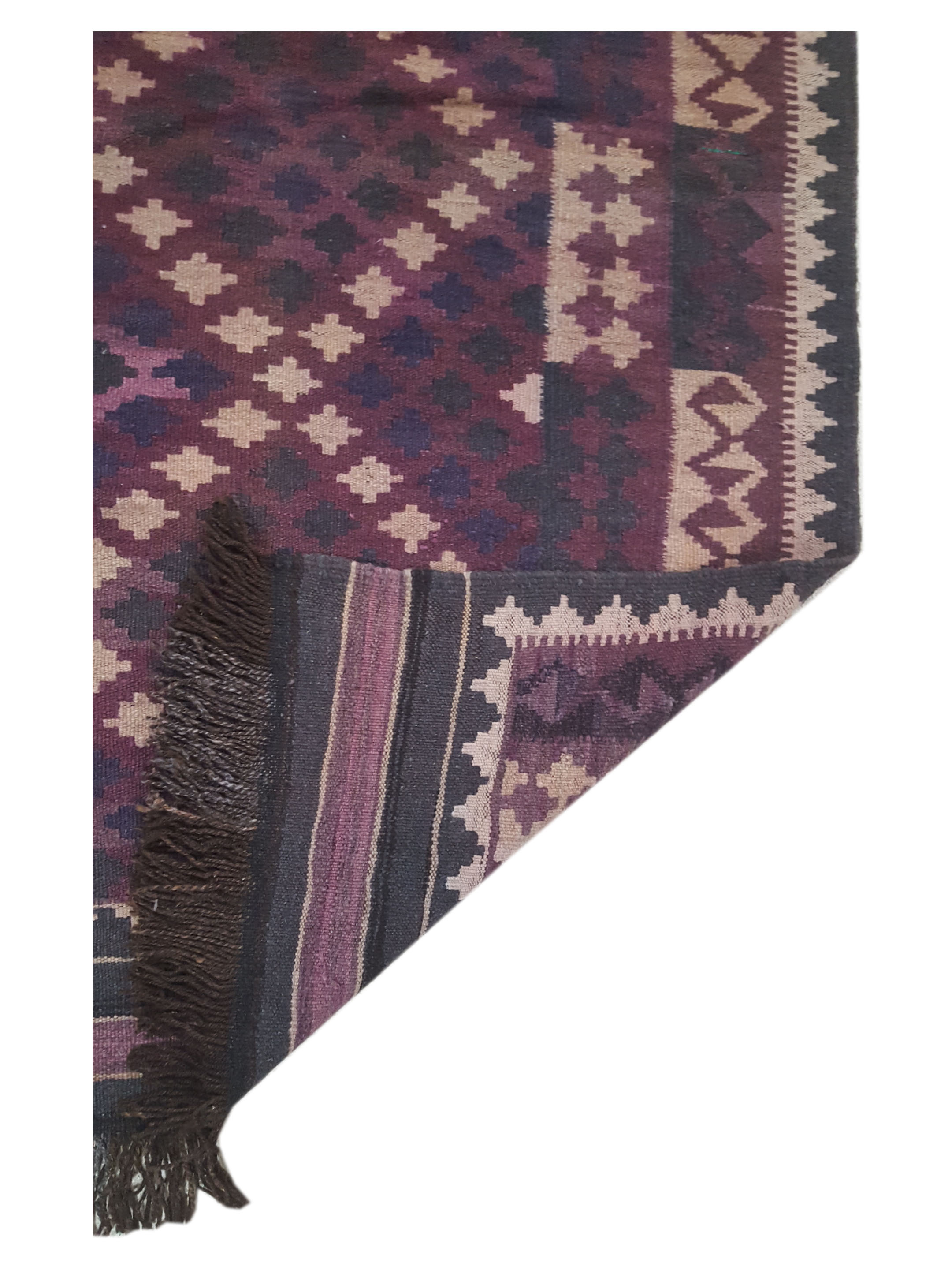 Kilim Maimana Flatweave Black 3x6 - Image 5 of 5