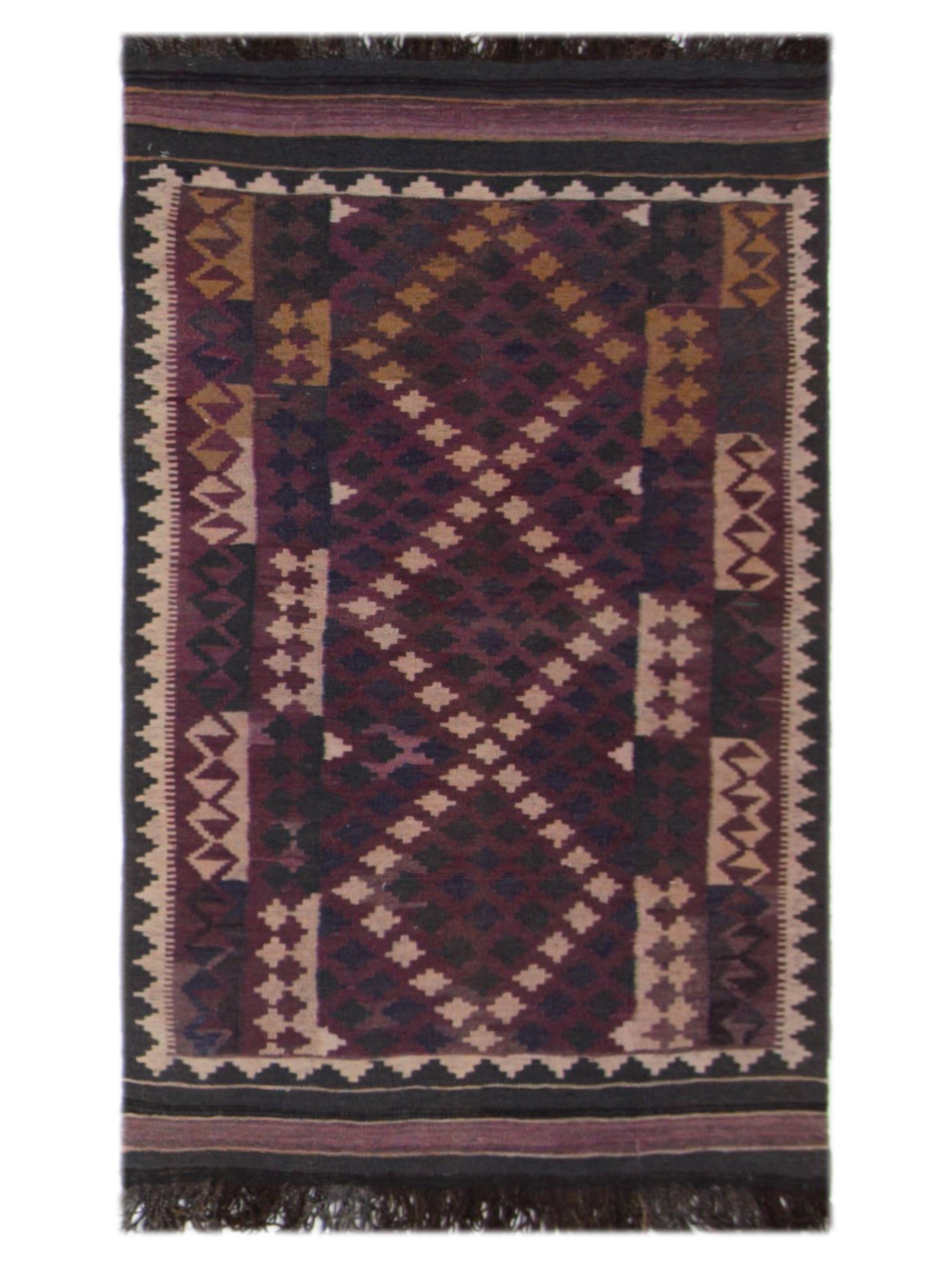 Kilim Maimana Flatweave Black 3x6