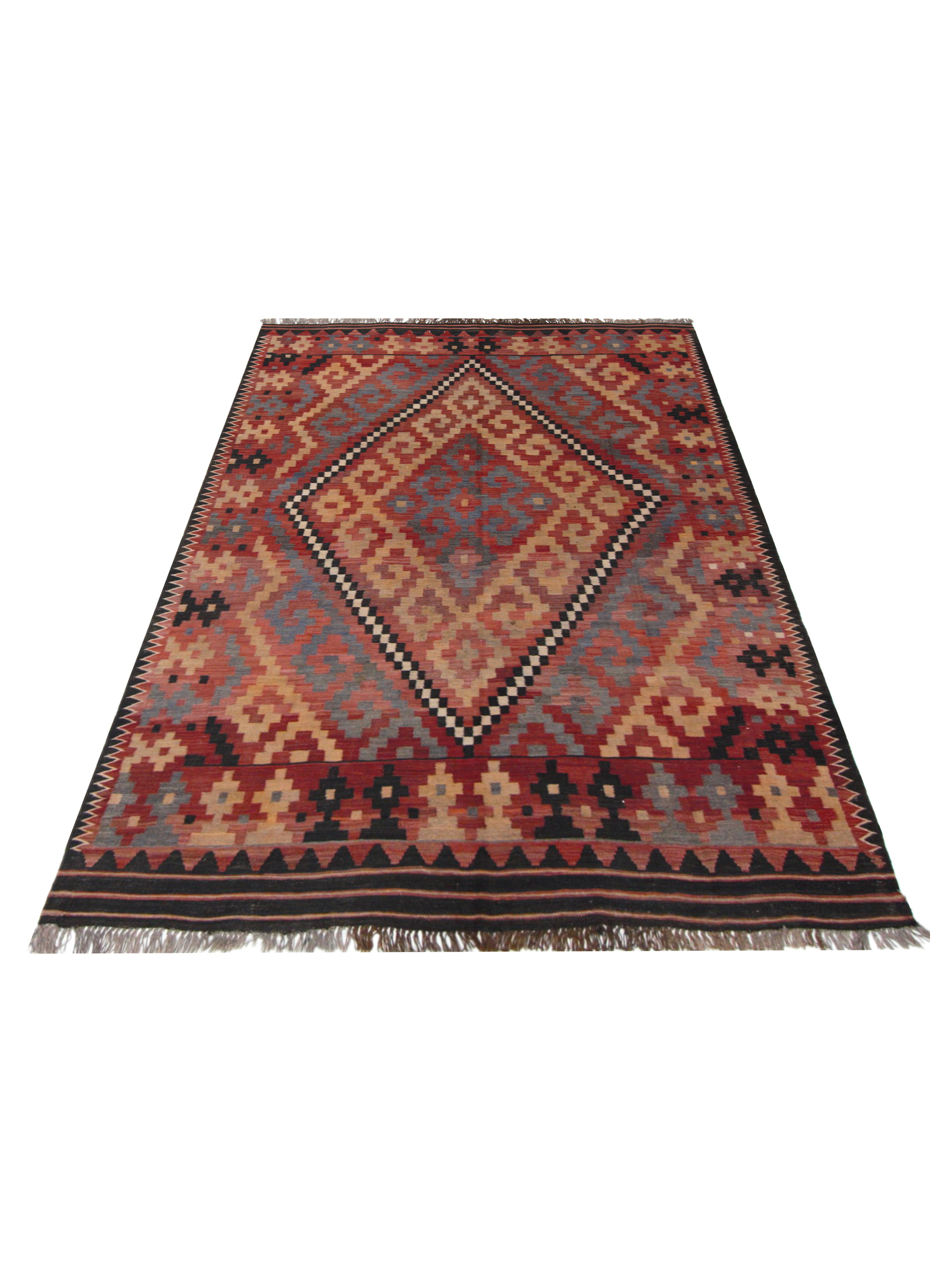 Kilim Maimana Flatweave Brown 6.6x9.6 - Image 2 of 5