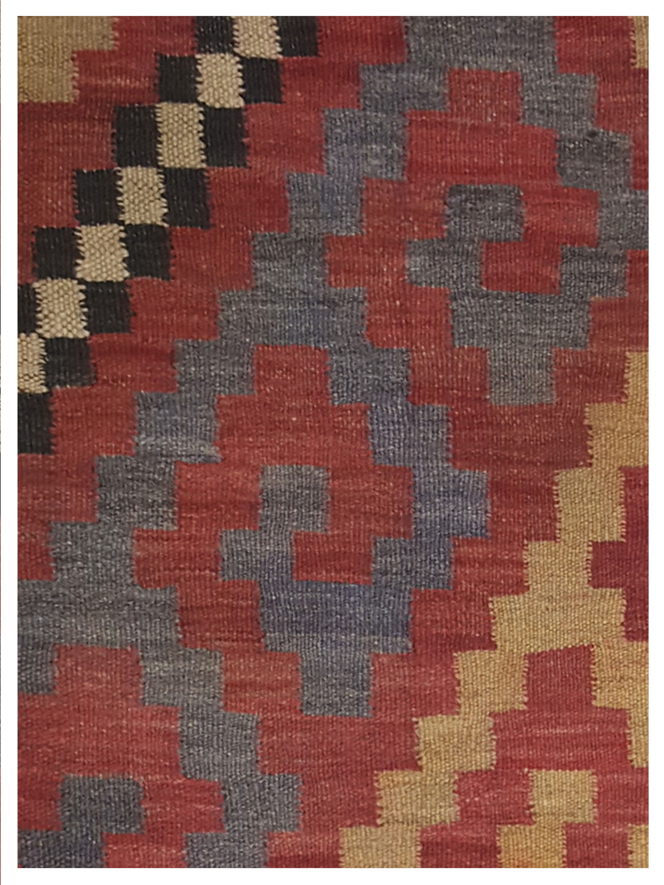 Kilim Maimana Flatweave Brown 6.6x9.6 - Image 3 of 5