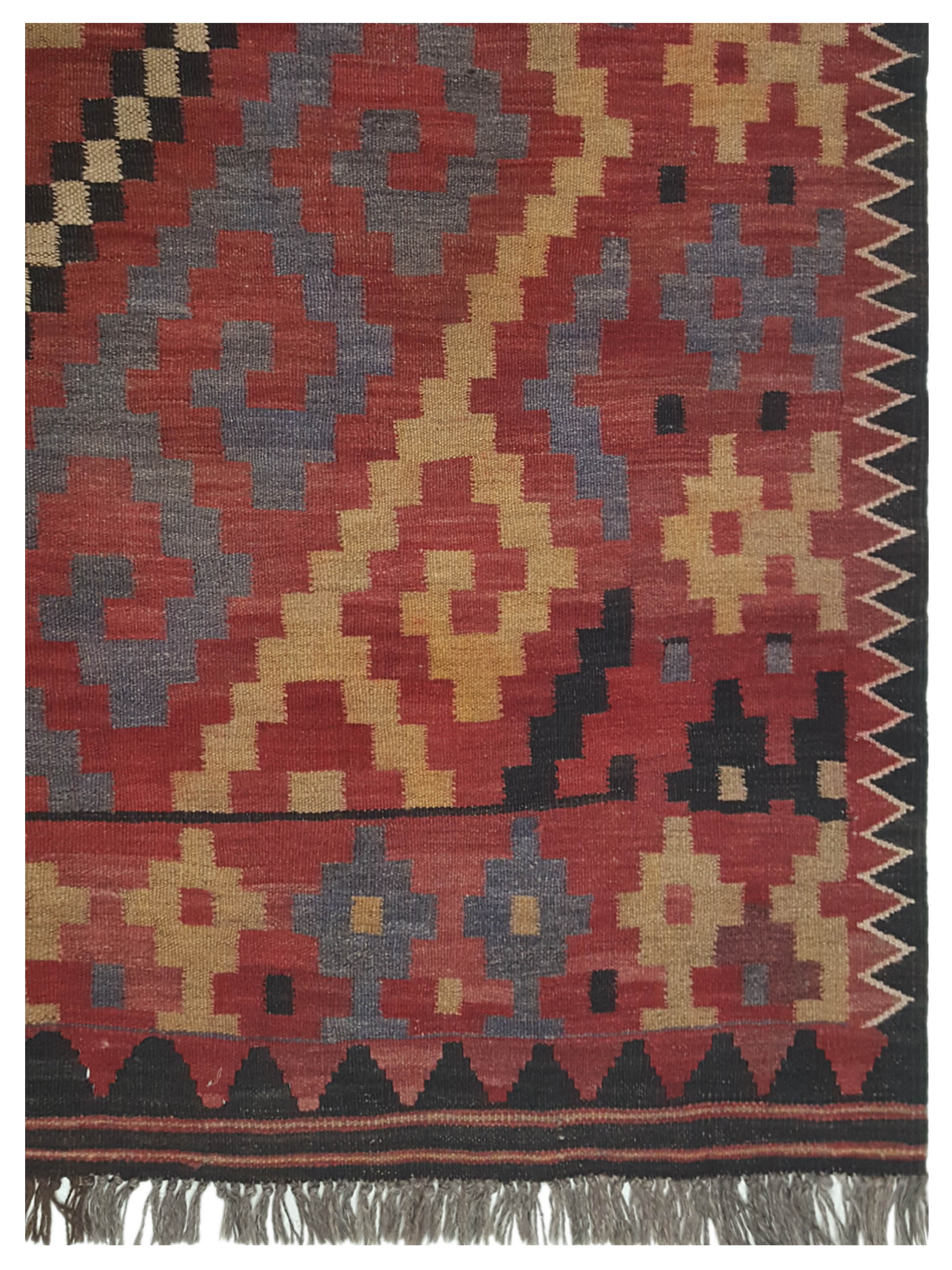 Kilim Maimana Flatweave Brown 6.6x9.6 - Image 4 of 5