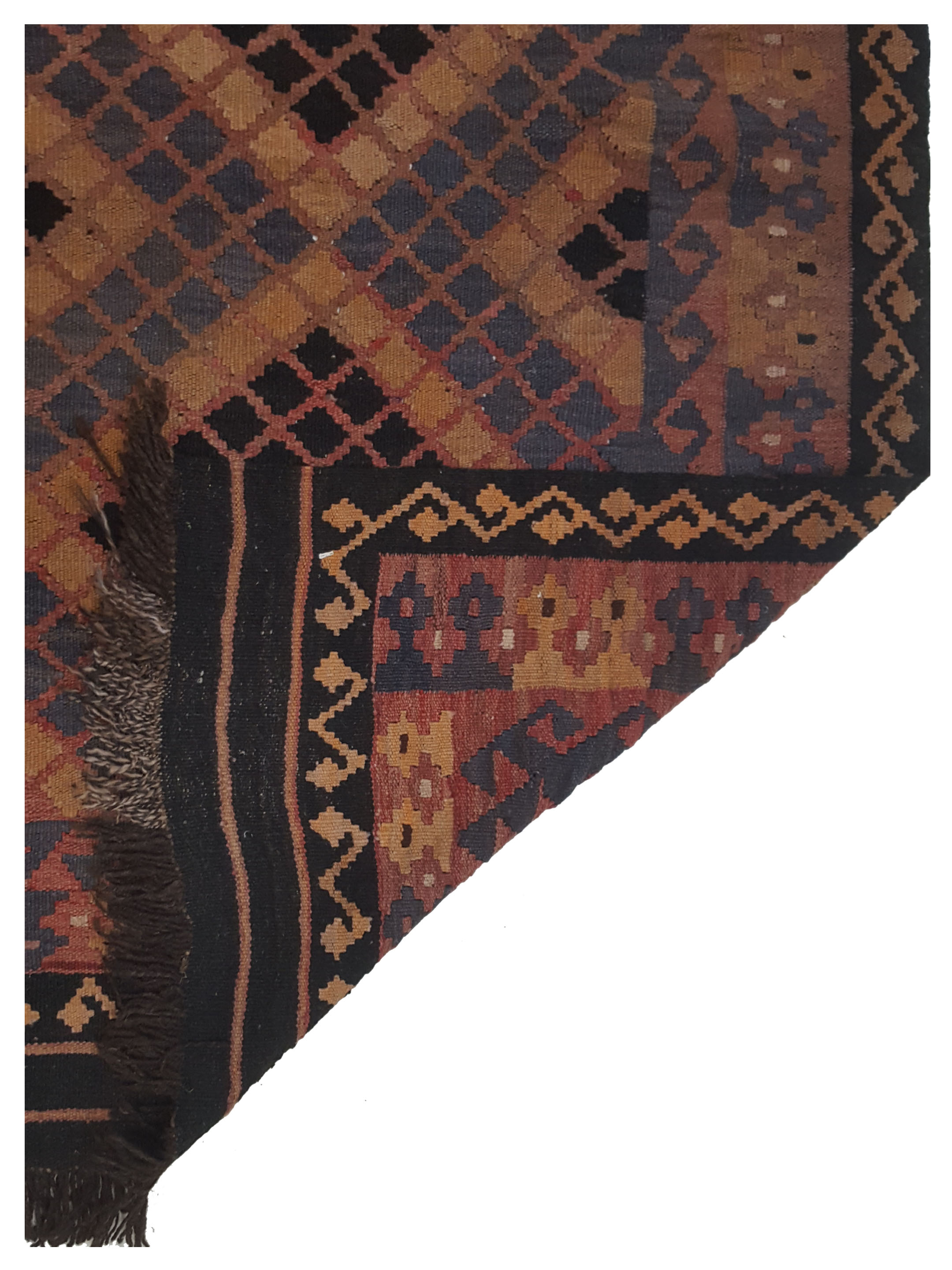 Kilim Maimana Flatweave Brown 3x6 - Image 5 of 5