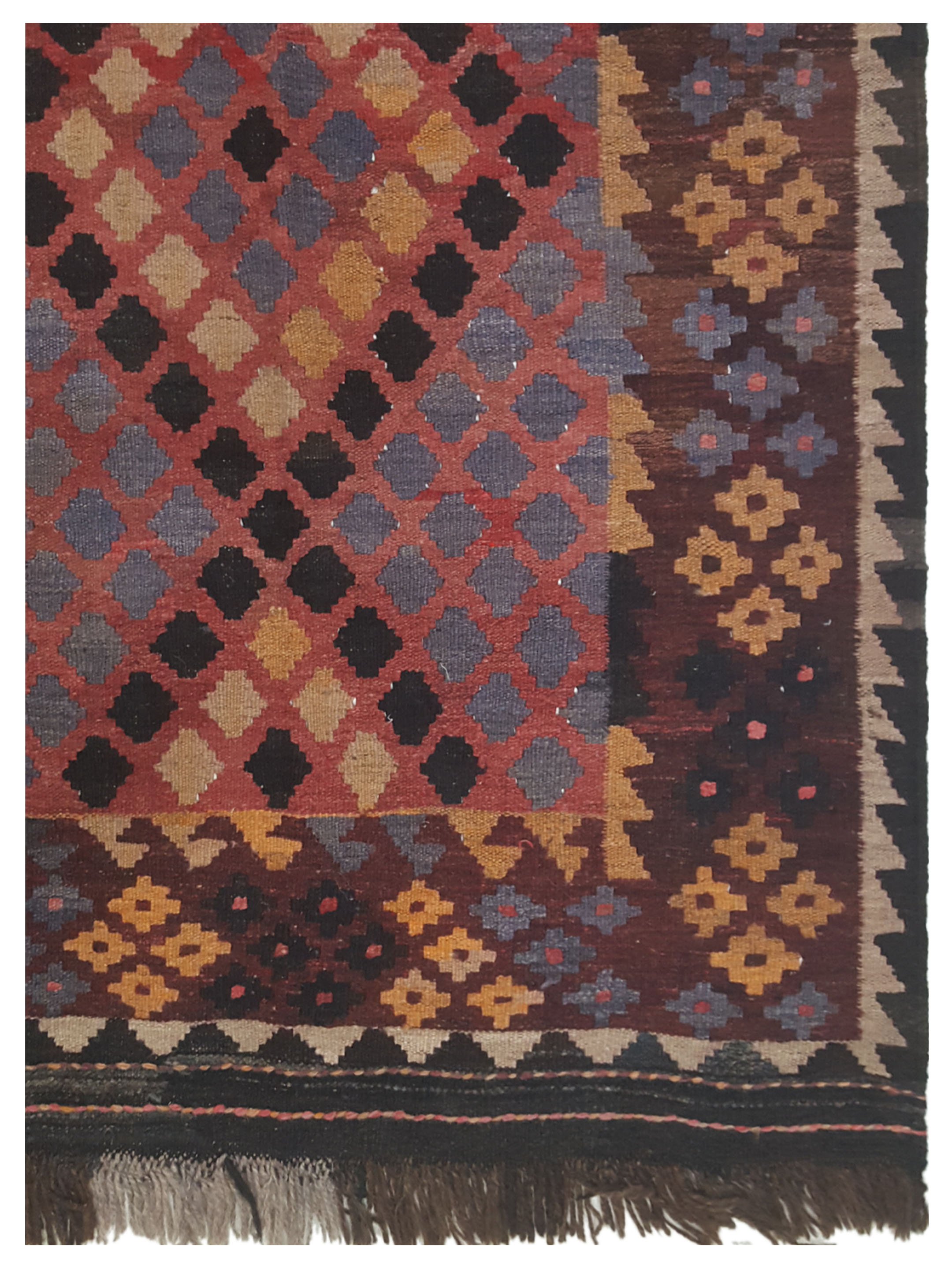 Kilim Maimana Flatweave Brown 3x6 - Image 4 of 5