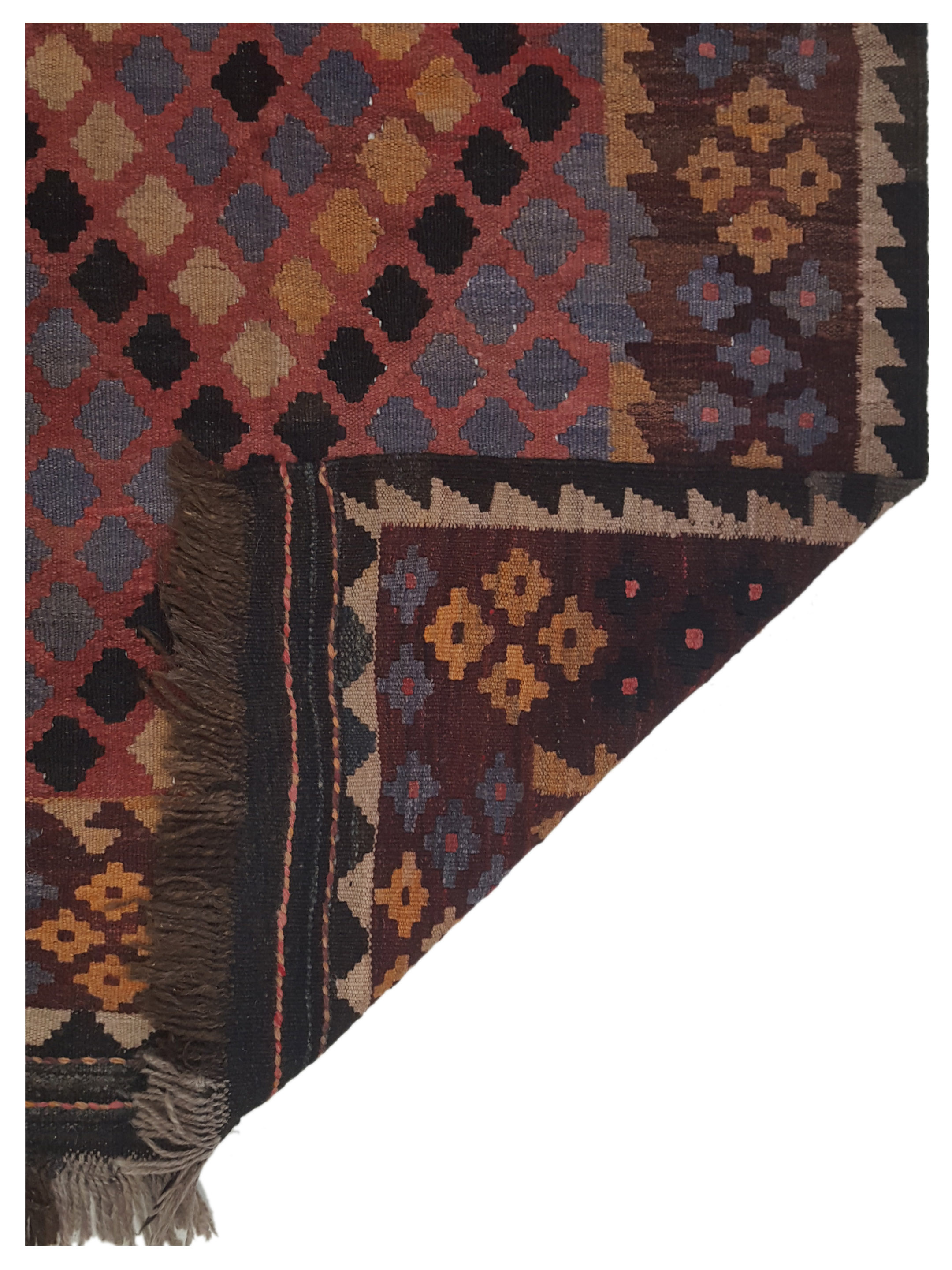 Kilim Maimana Flatweave Brown 3x6 - Image 5 of 5