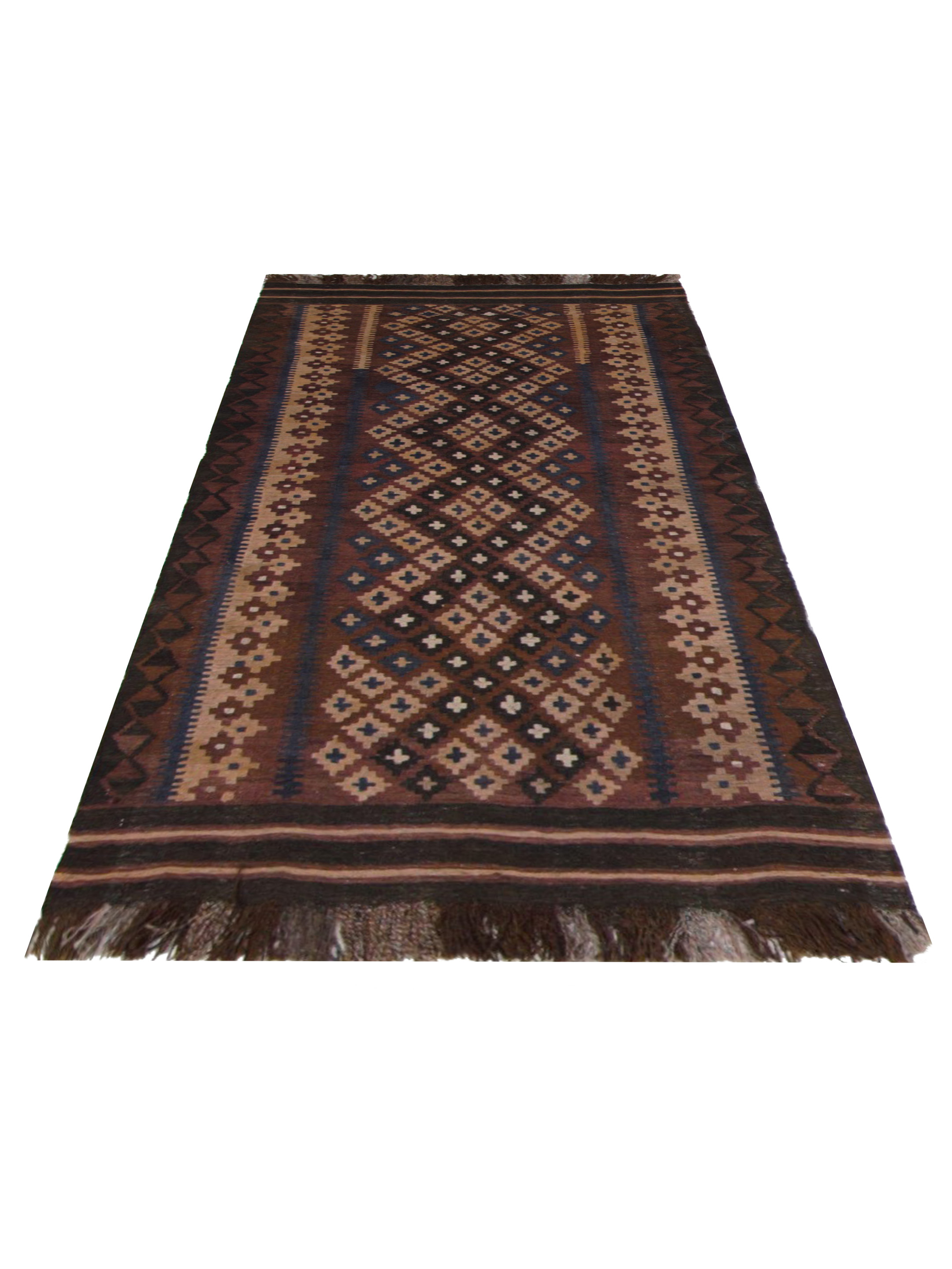 Kilim Maimana Flatweave Brown 3x6 - Image 2 of 5