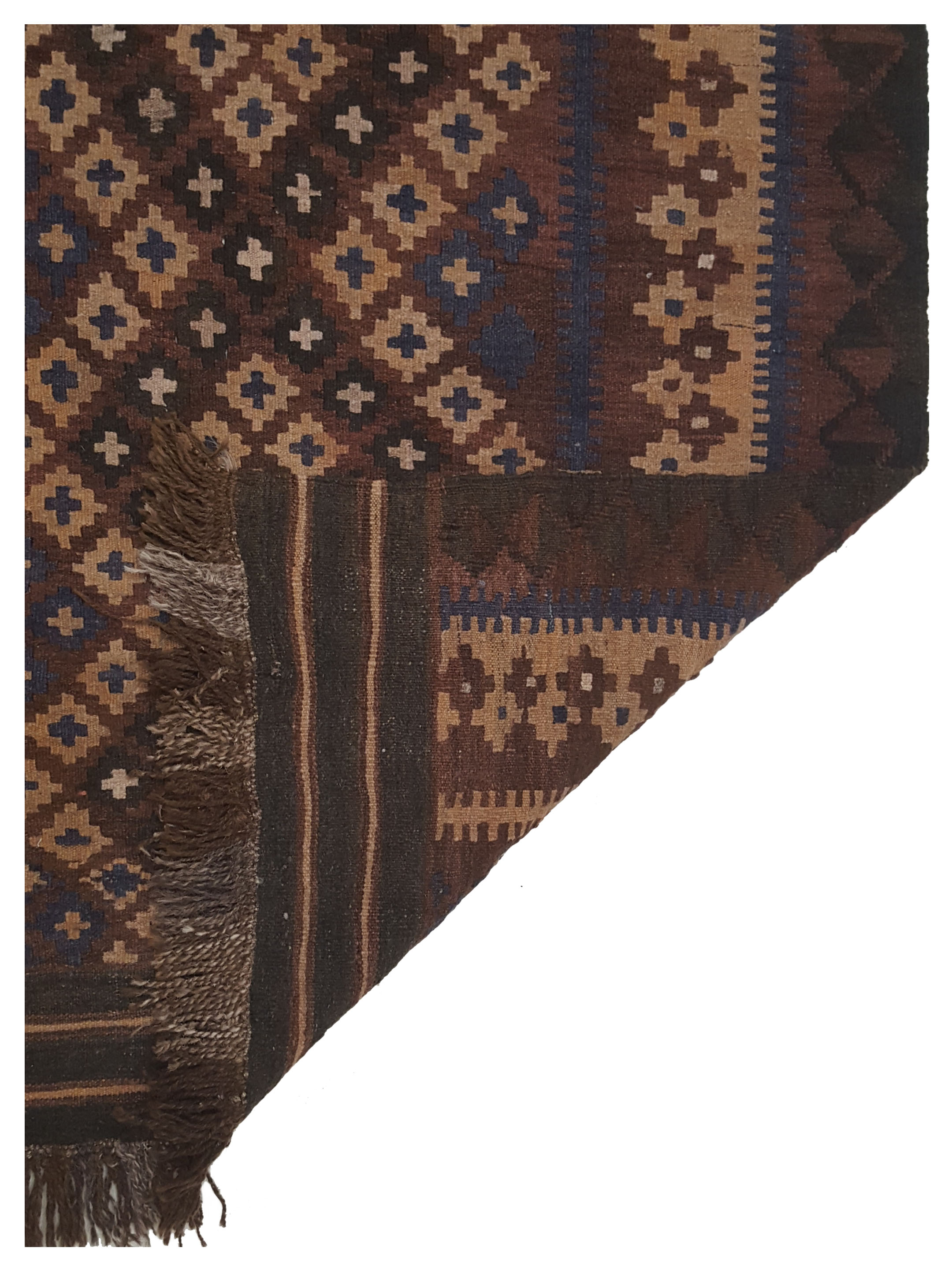 Kilim Maimana Flatweave Brown 3x6 - Image 5 of 5