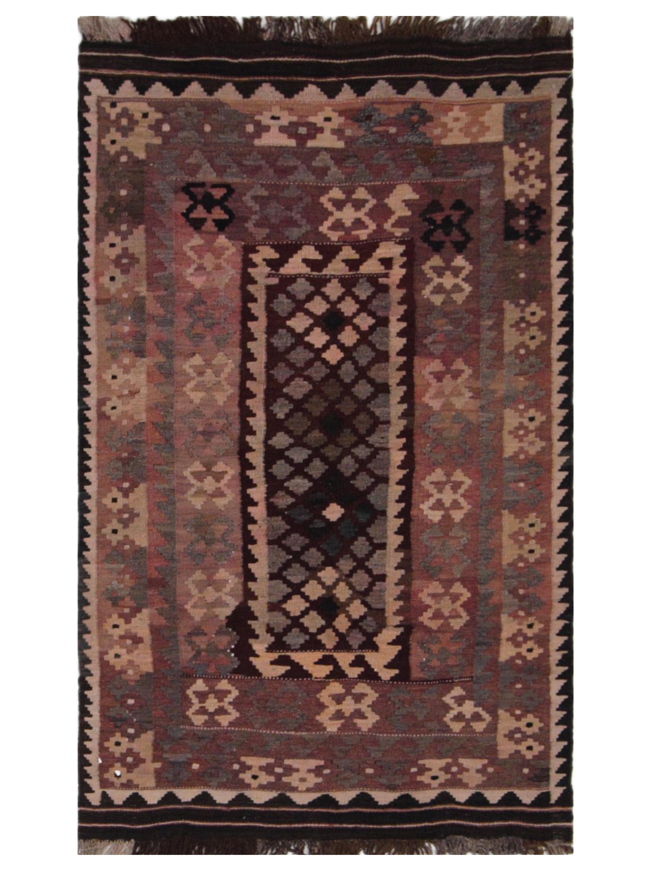 Kilim Maimana Flatweave Rust 3x6
