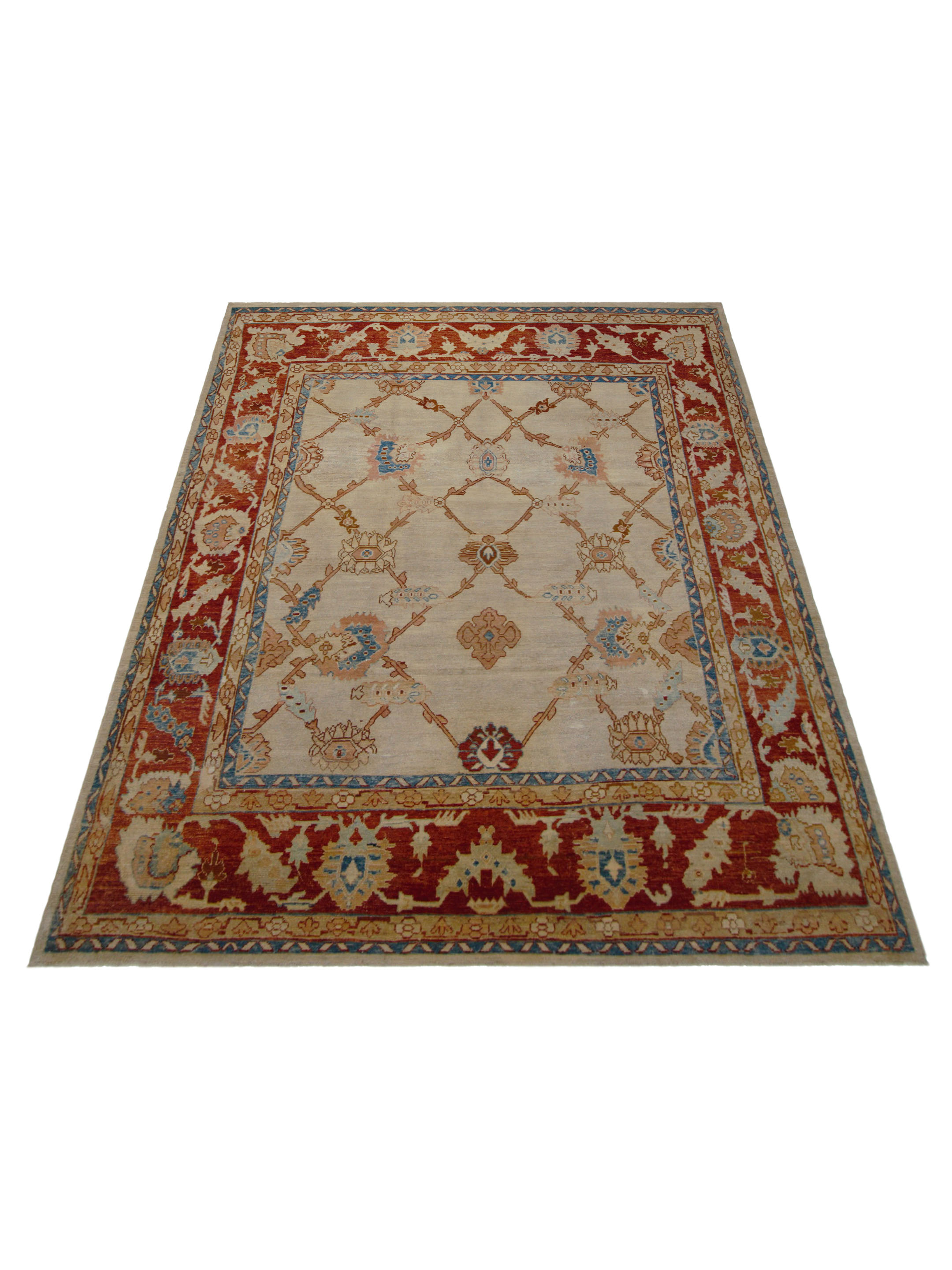 Ushak TR Hand Knotted Beige 9x12 - Image 2 of 5