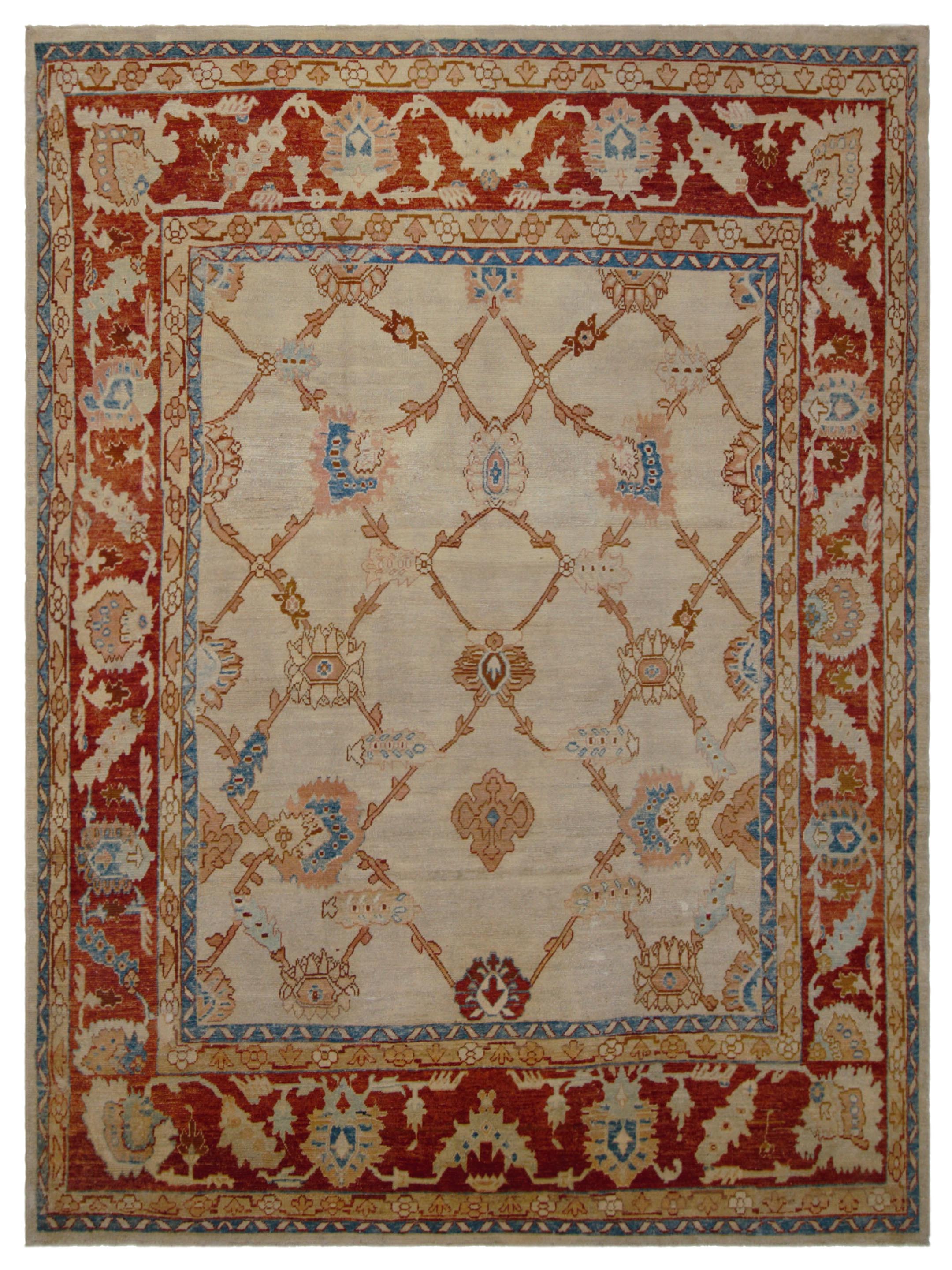 Ushak TR Hand Knotted Beige 9x12