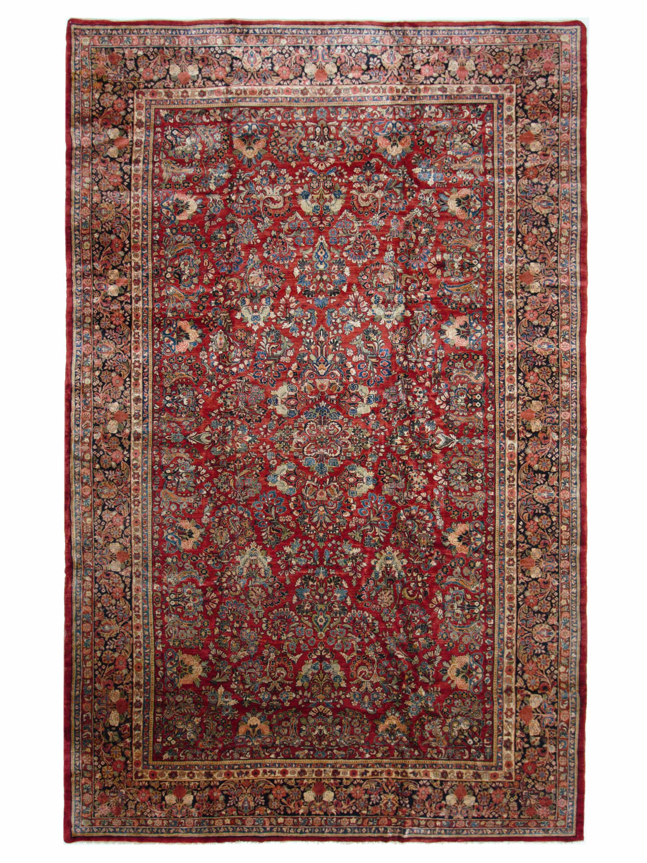 Sarouk Hand Knotted Red 11x19
