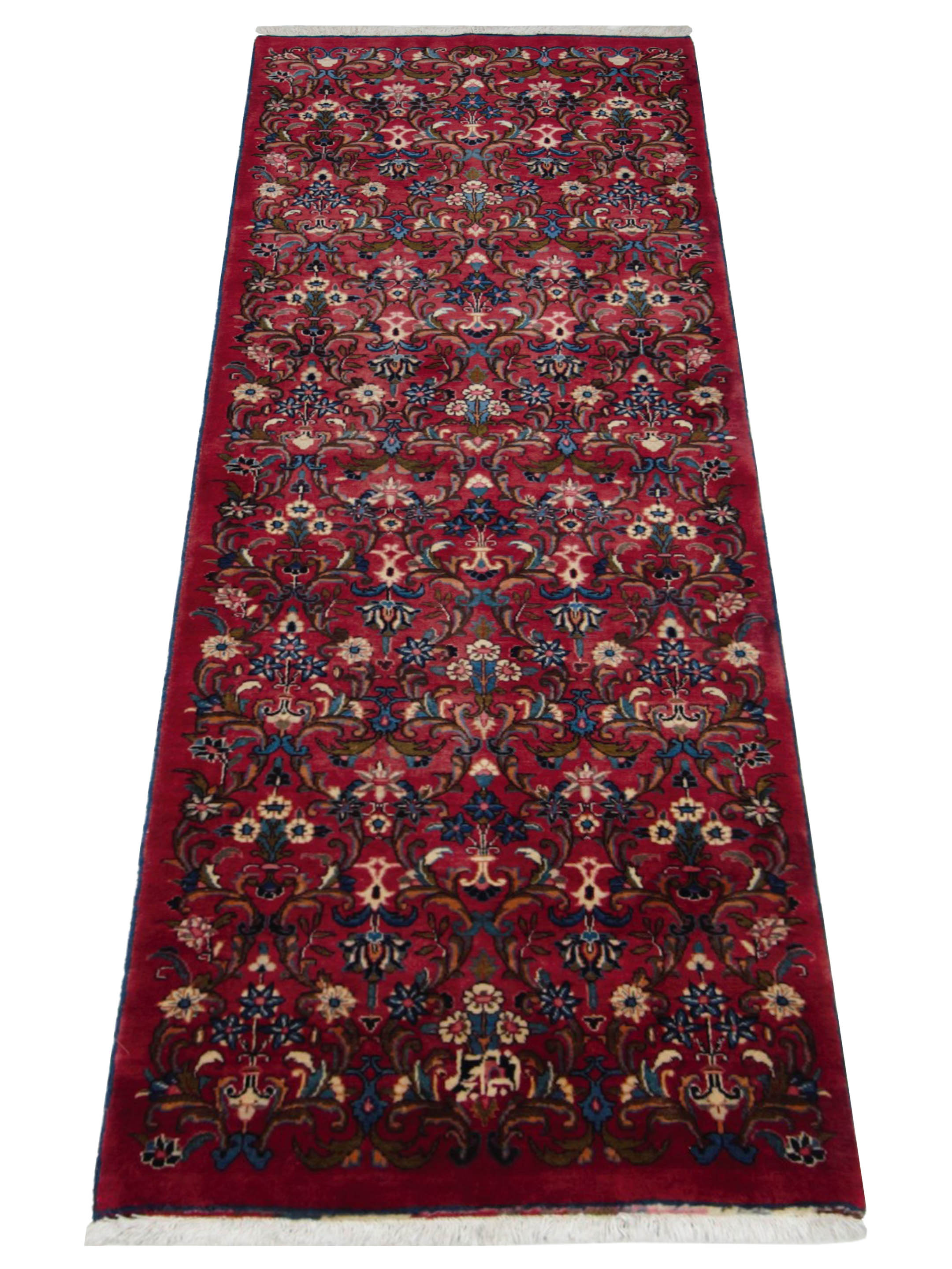 Mashad Runner Hand Knotted Red 3x10 - Image 2 of 5