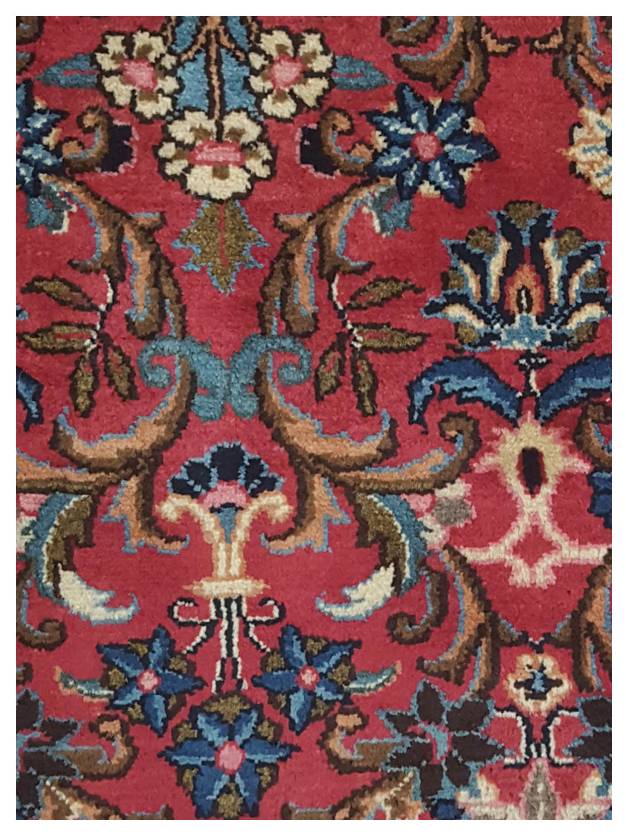 Mashad Runner Hand Knotted Red 3x10 - Image 3 of 5