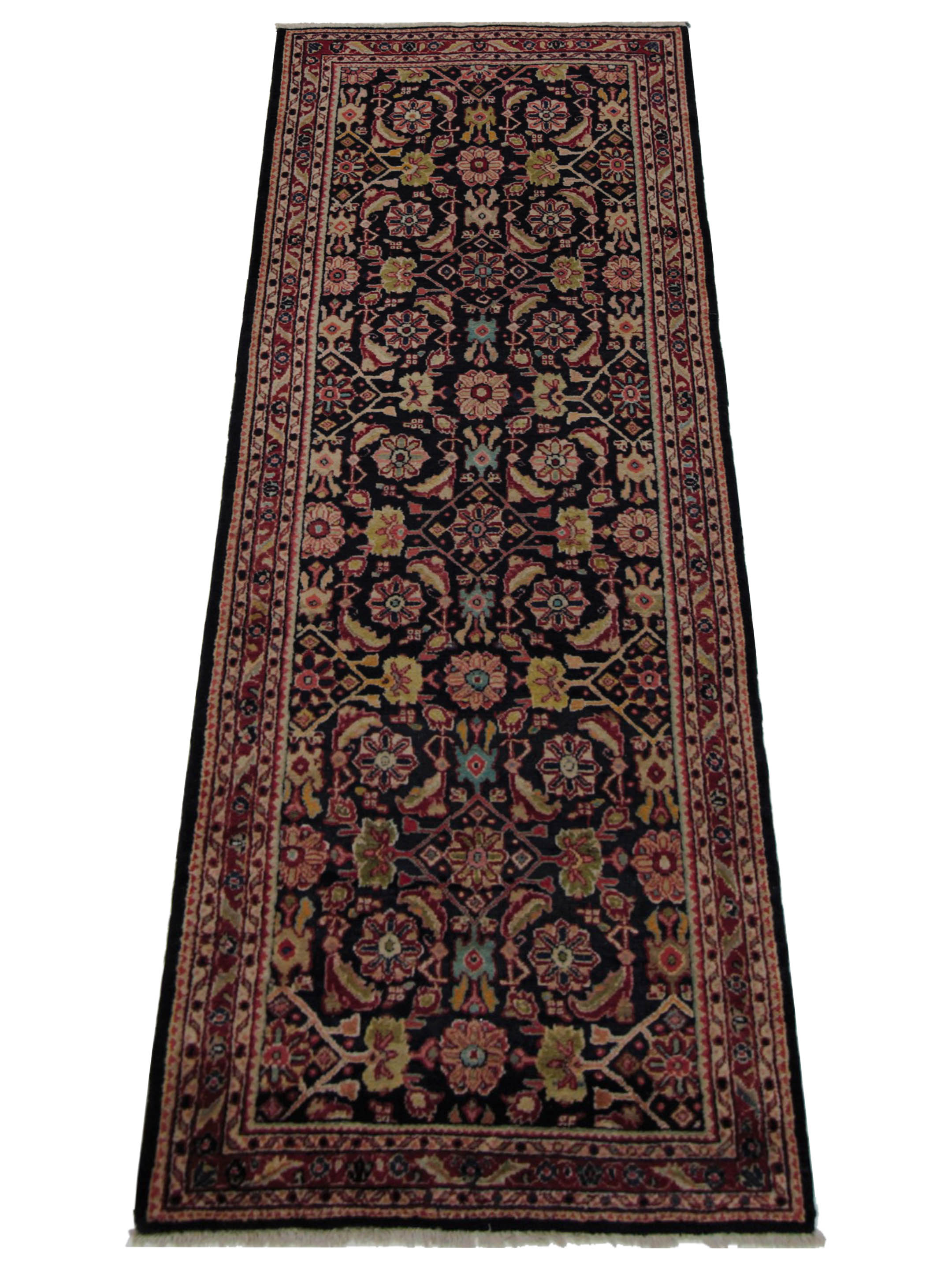Sarouk Mahal Hand Knotted Navy 4x9 - Image 2 of 5