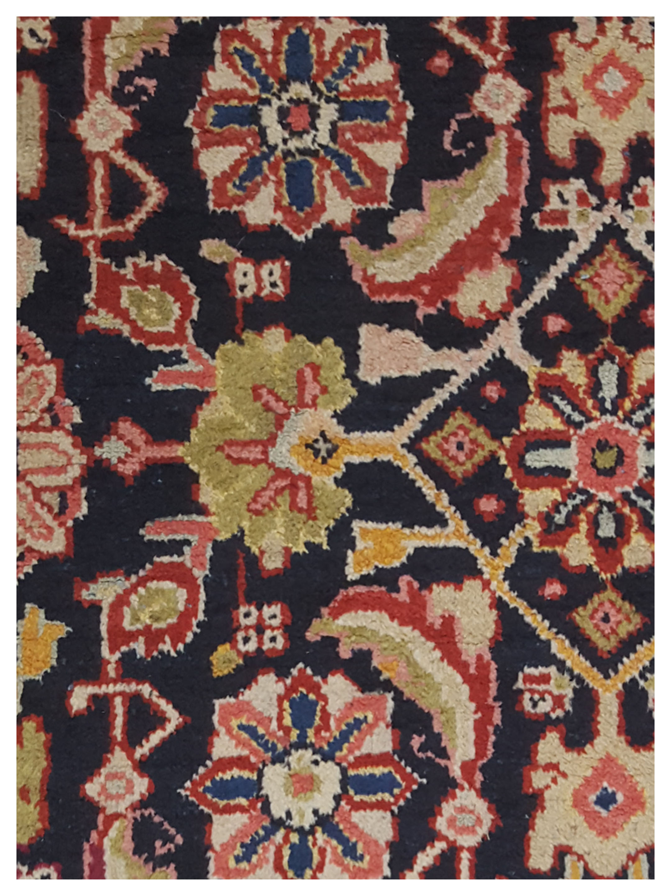 Sarouk Mahal Hand Knotted Navy 4x9 - Image 3 of 5