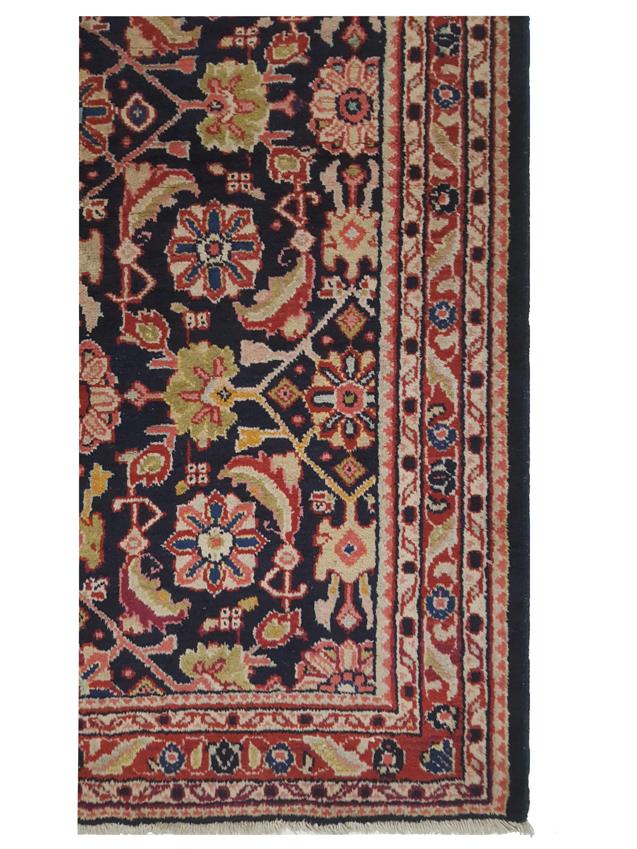 Sarouk Mahal Hand Knotted Navy 4x9 - Image 4 of 5