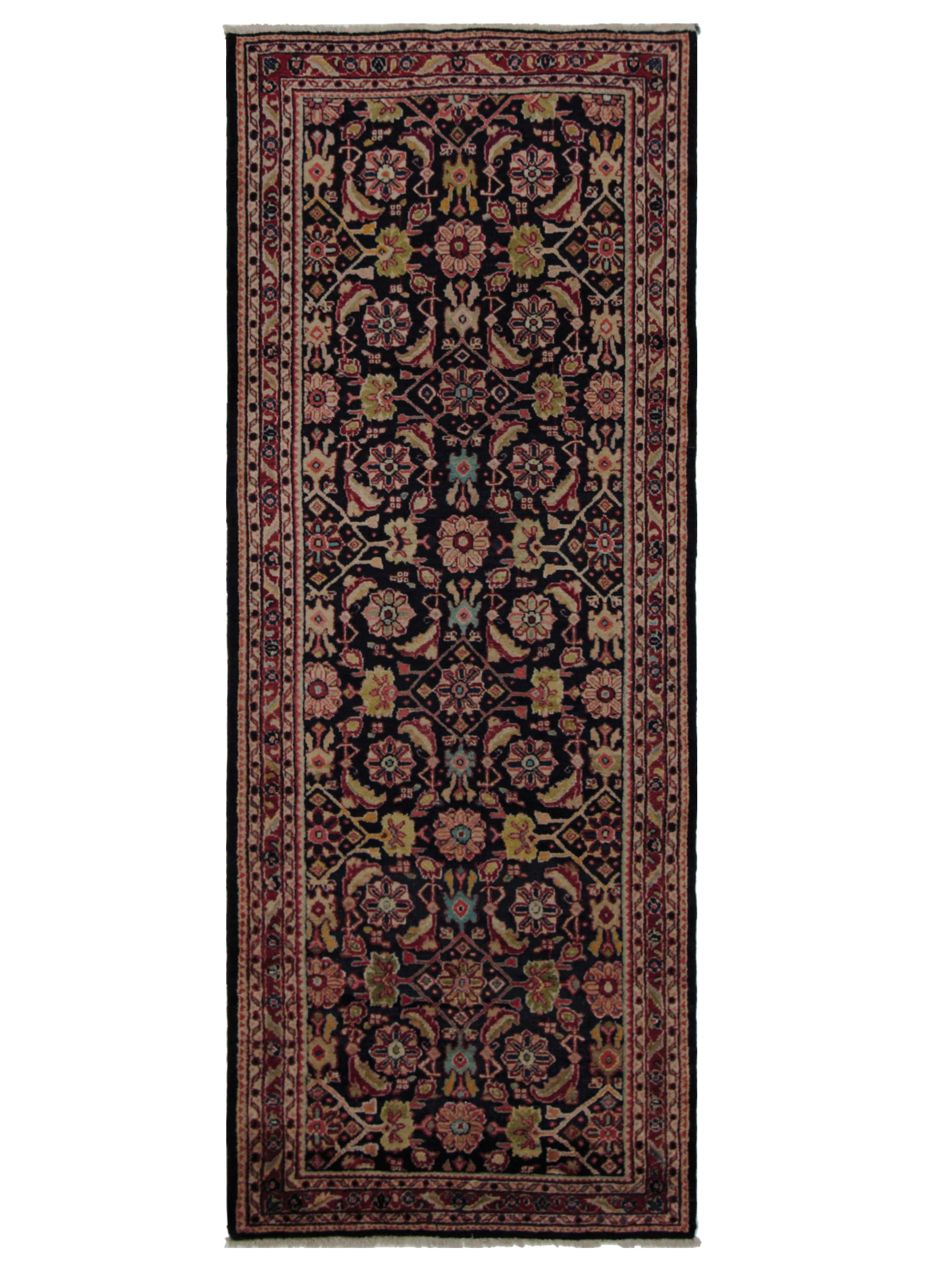 Sarouk Mahal Hand Knotted Navy 4x9