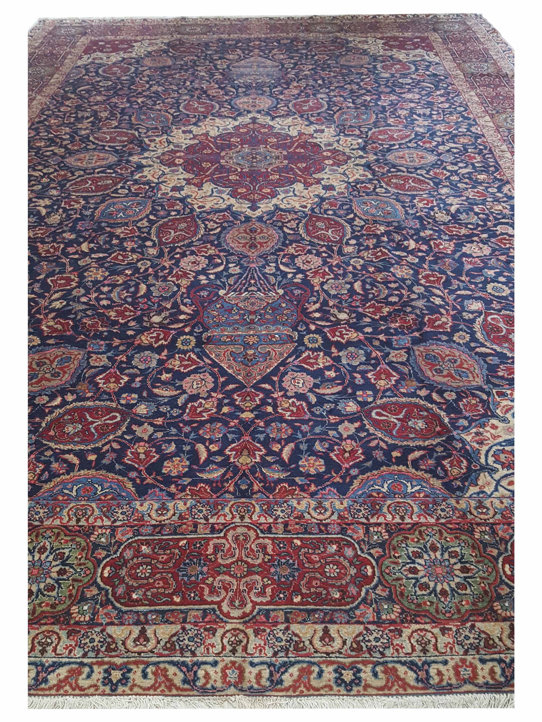 Tabriz Hand Knotted Navy 11x16