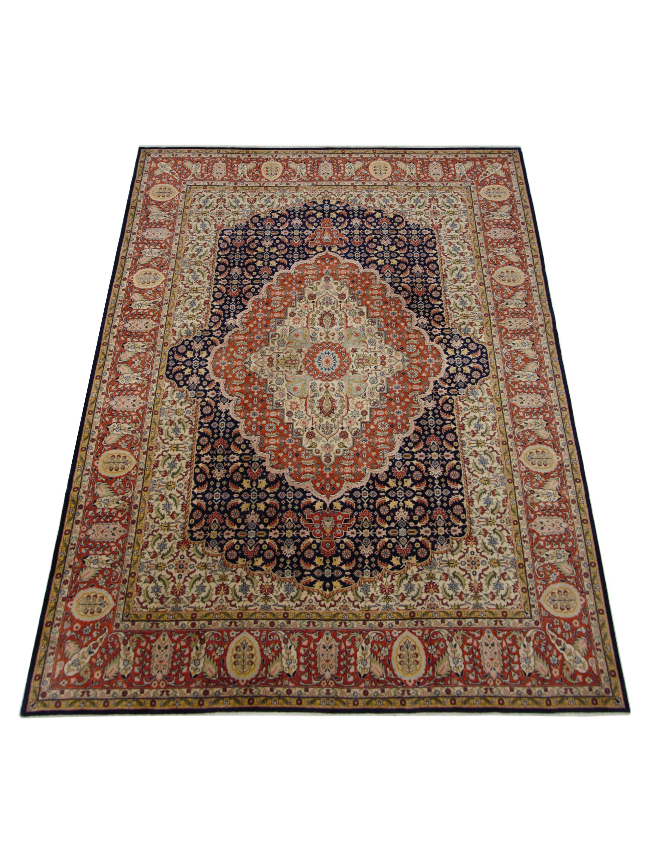Tabriz Hand Knotted Navy 10x13 - Image 2 of 5