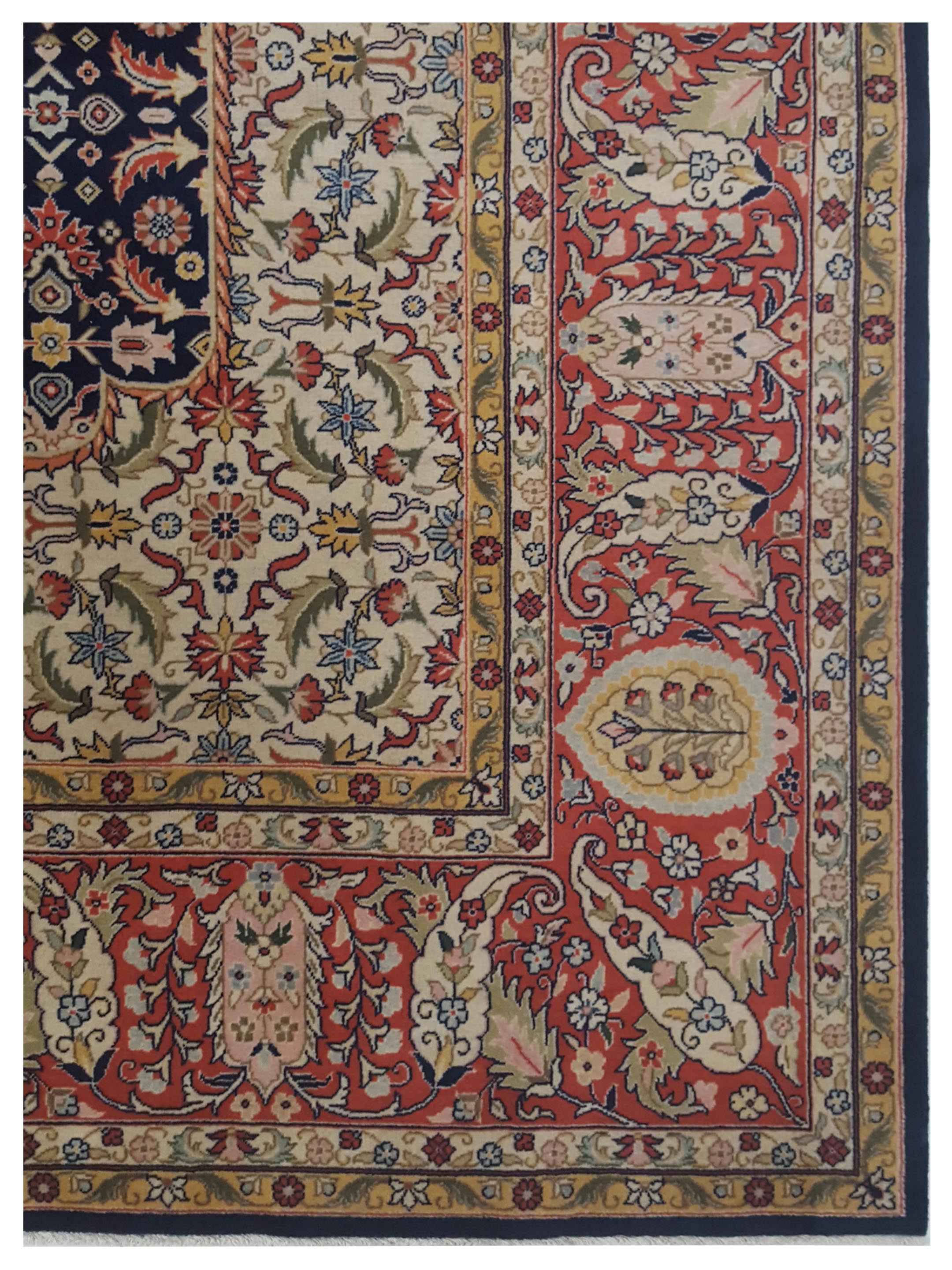 Tabriz Hand Knotted Navy 10x13 - Image 4 of 5