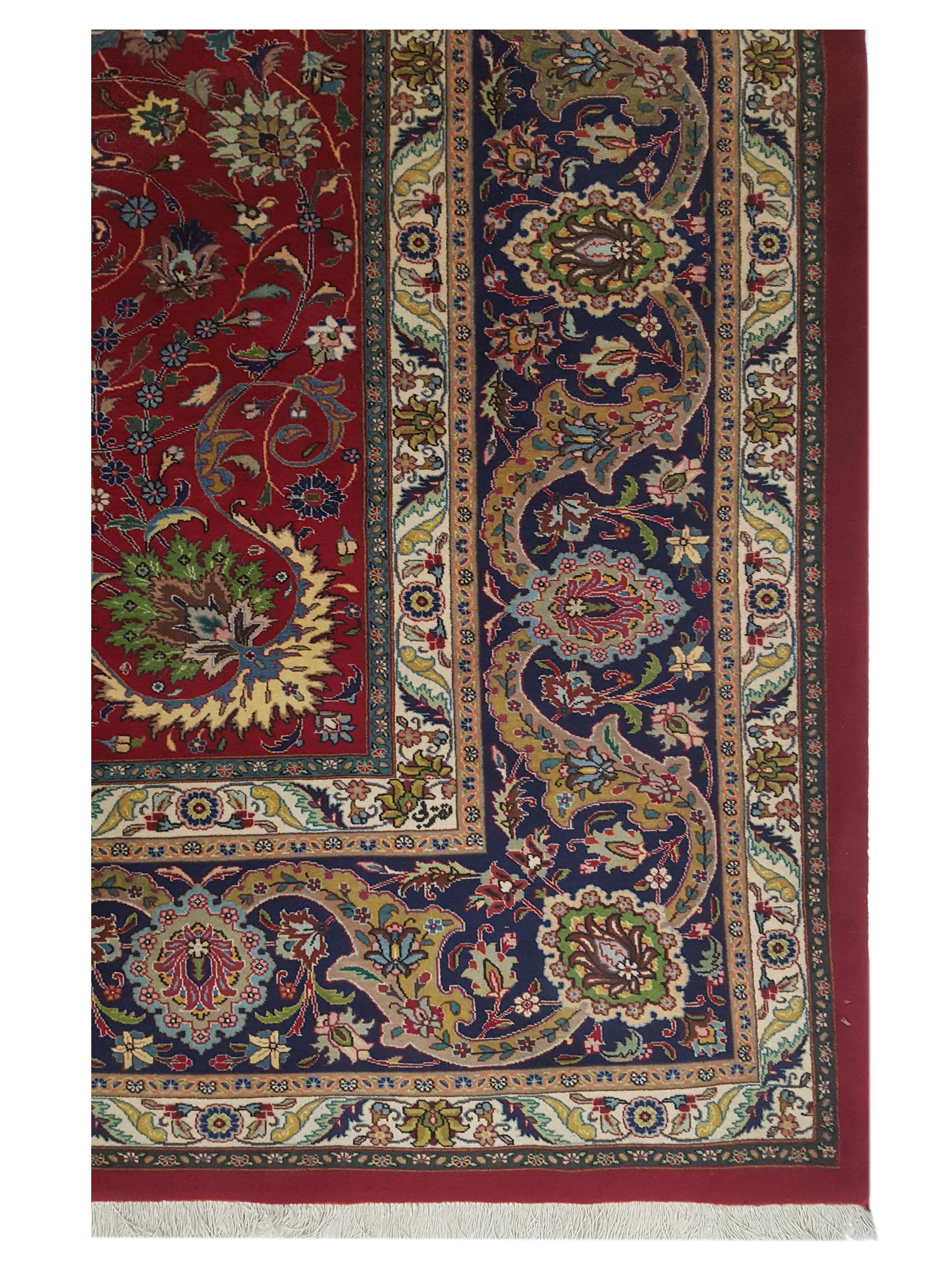 Tabriz Hand Knotted Red 10x13 - Image 3 of 5