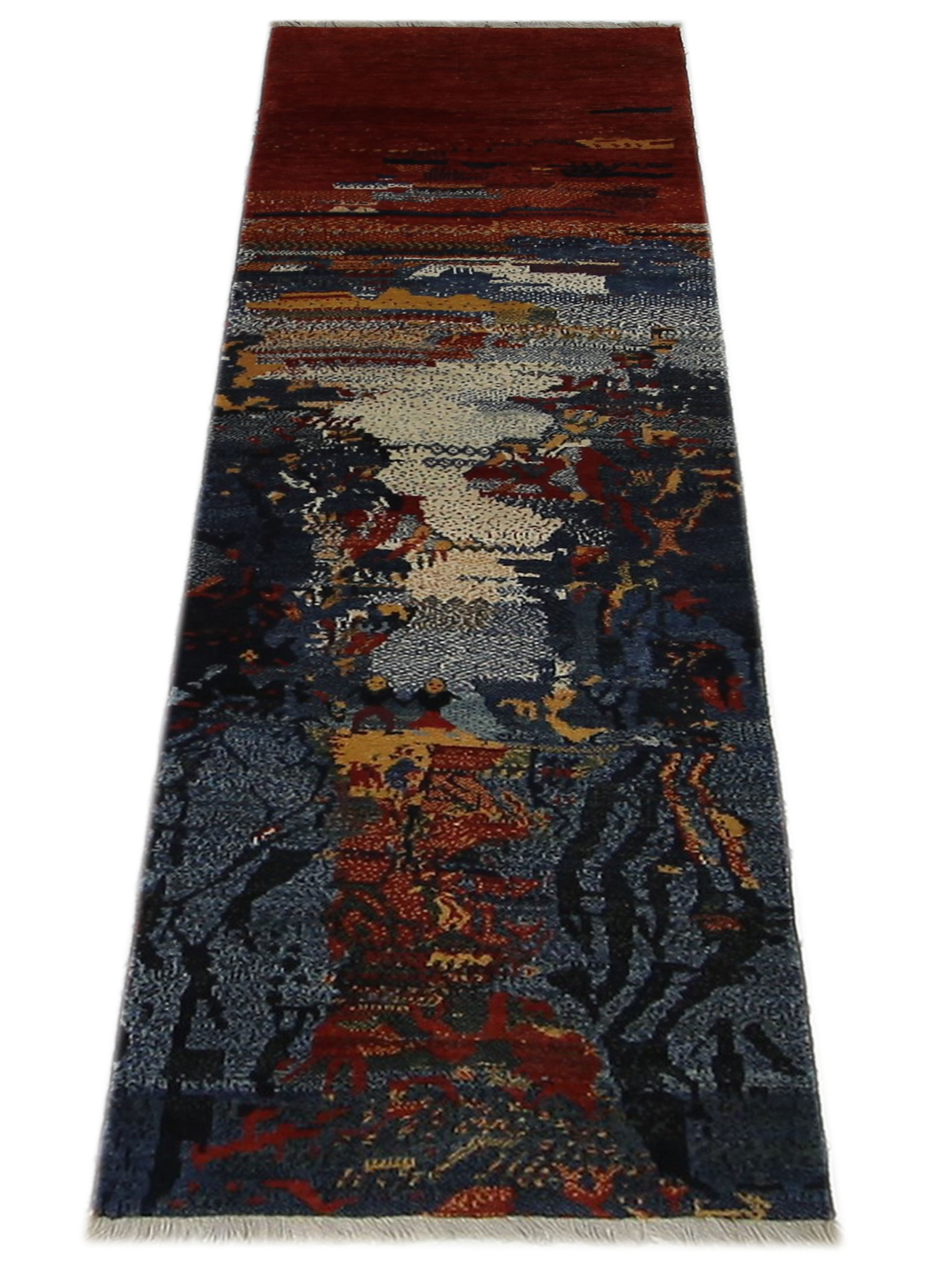 Gabbeh-In Hand Knotted Multi 3x9 - Image 2 of 5