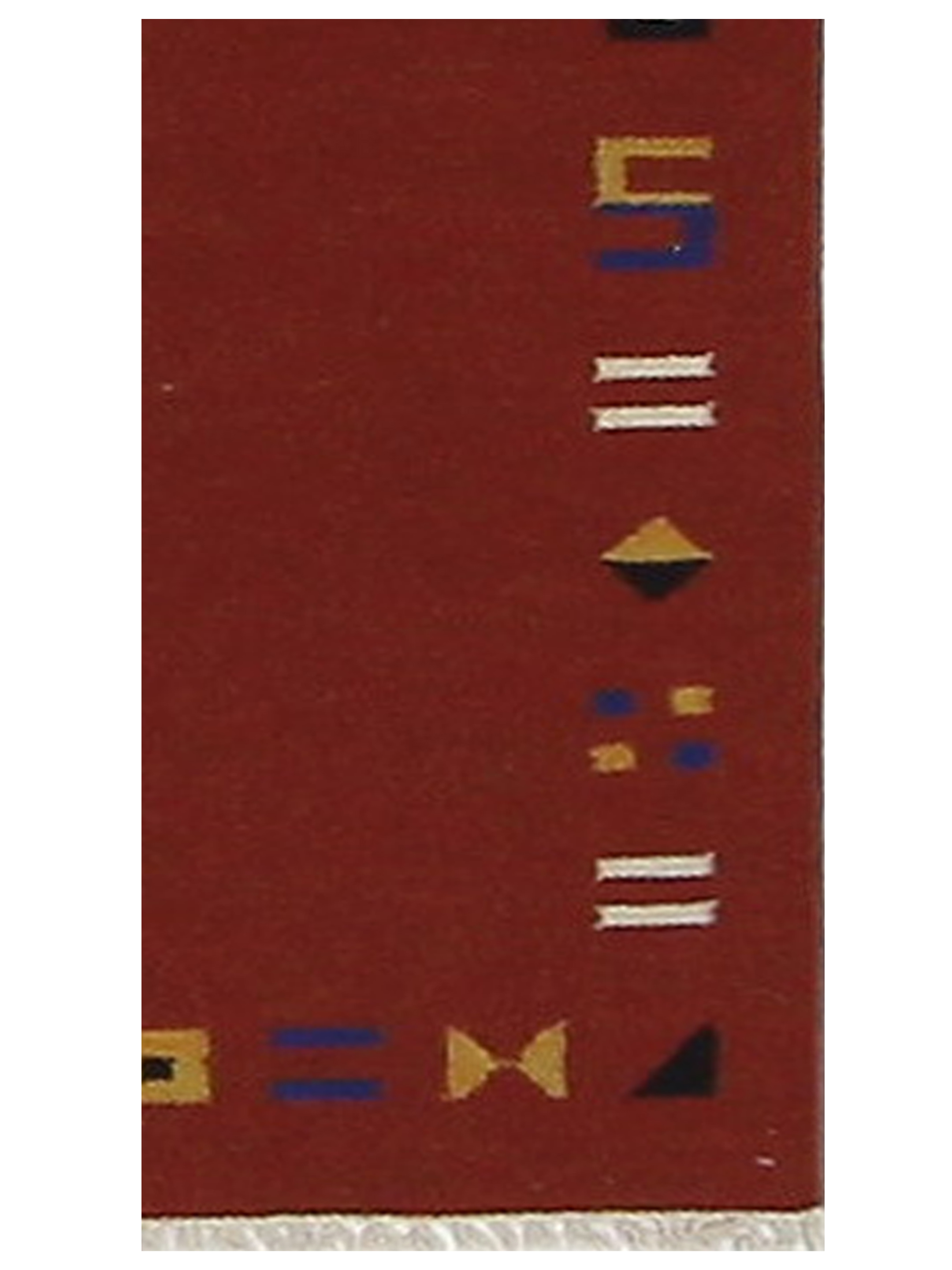 Kilim Hand Woven Burgundy 2x5 - Image 3 of 6