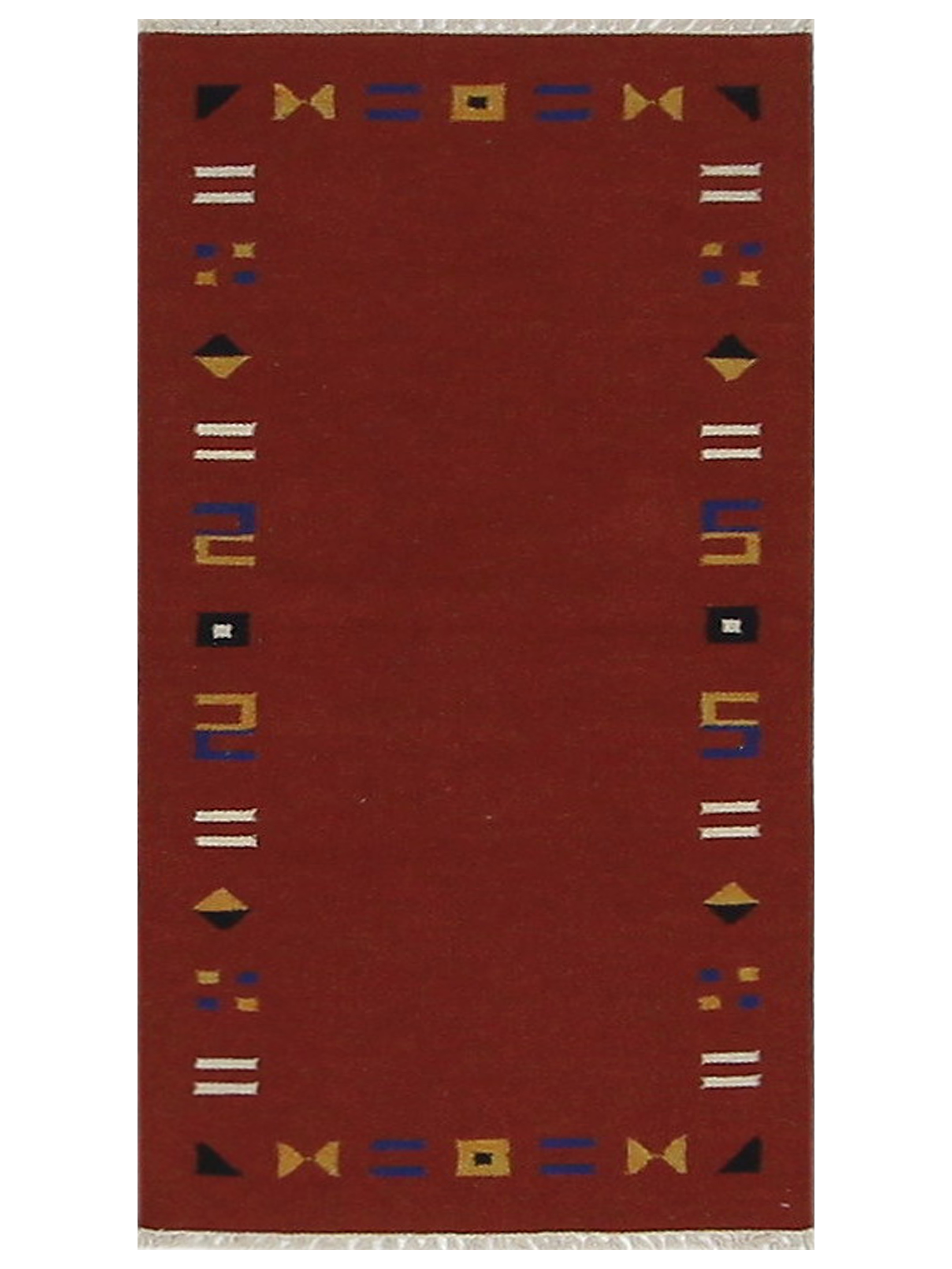 Kilim Hand Woven Burgundy 2x5