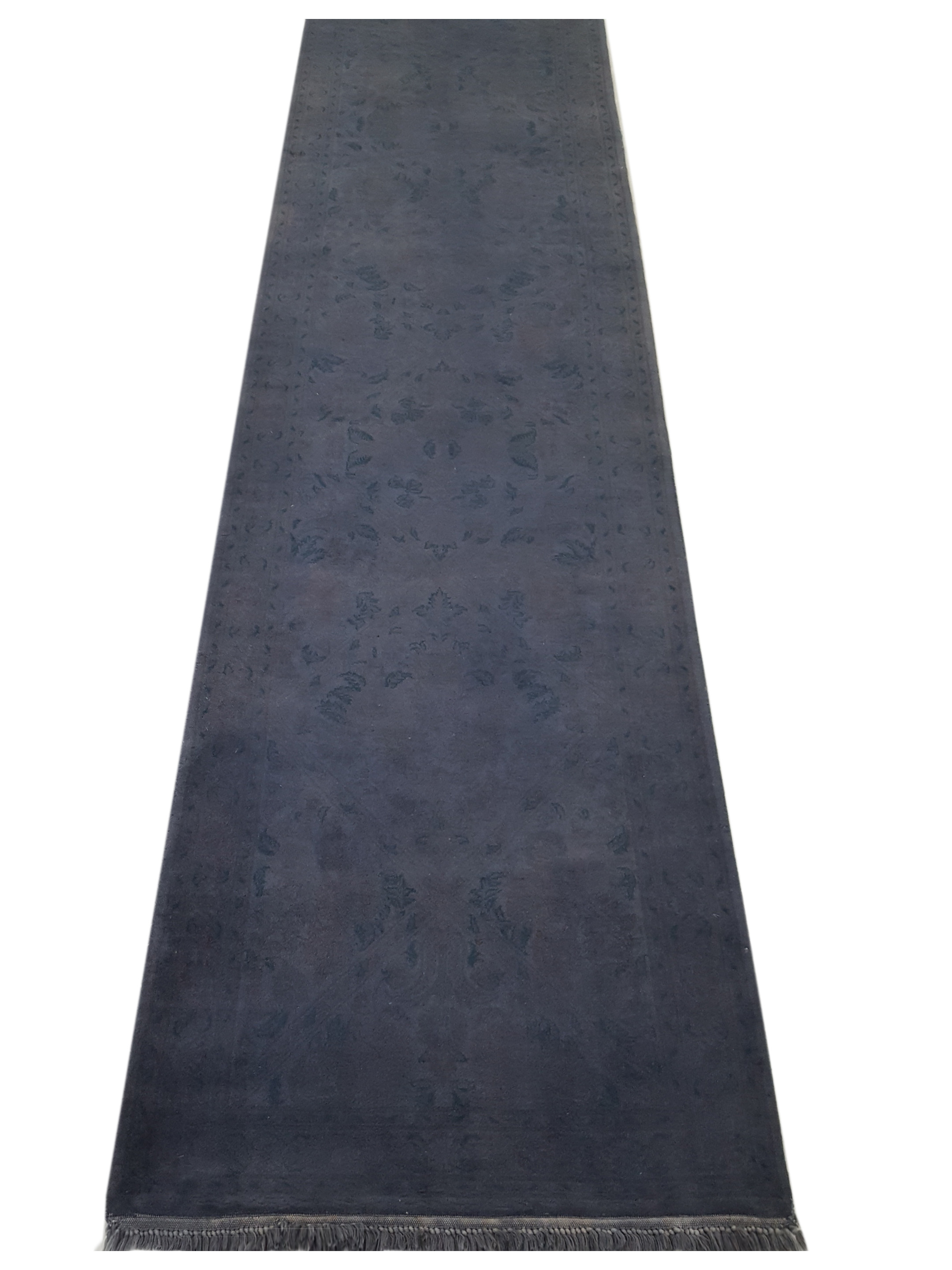 Classic Overdyed Hand Knotted Grey 3x16 - Image 2 of 5
